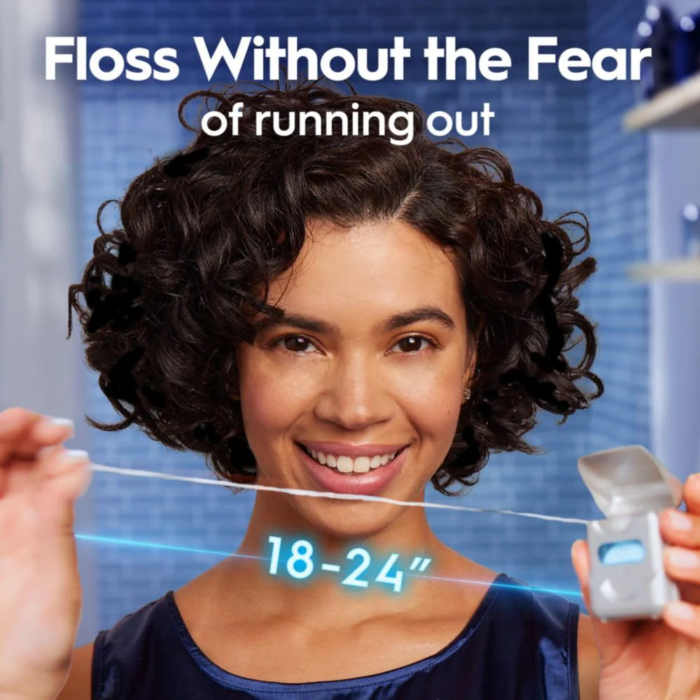 Oral-B Glide Dental Floss, Shred Resistant, Gentle on Gums, Natural Wax, Slides Smoothly, Deep Clean Cool Mint Flavor, 40 M, 3 Count - Image 4