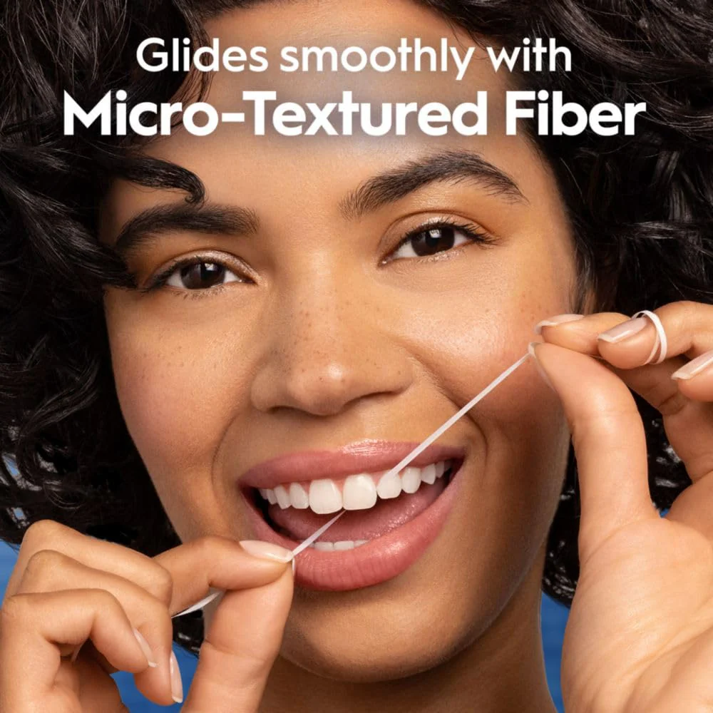 Oral-B Glide Dental Floss, Shred Resistant, Gentle on Gums, Natural Wax, Slides Smoothly, Deep Clean Cool Mint Flavor, 40 M, 3 Count - Image 7