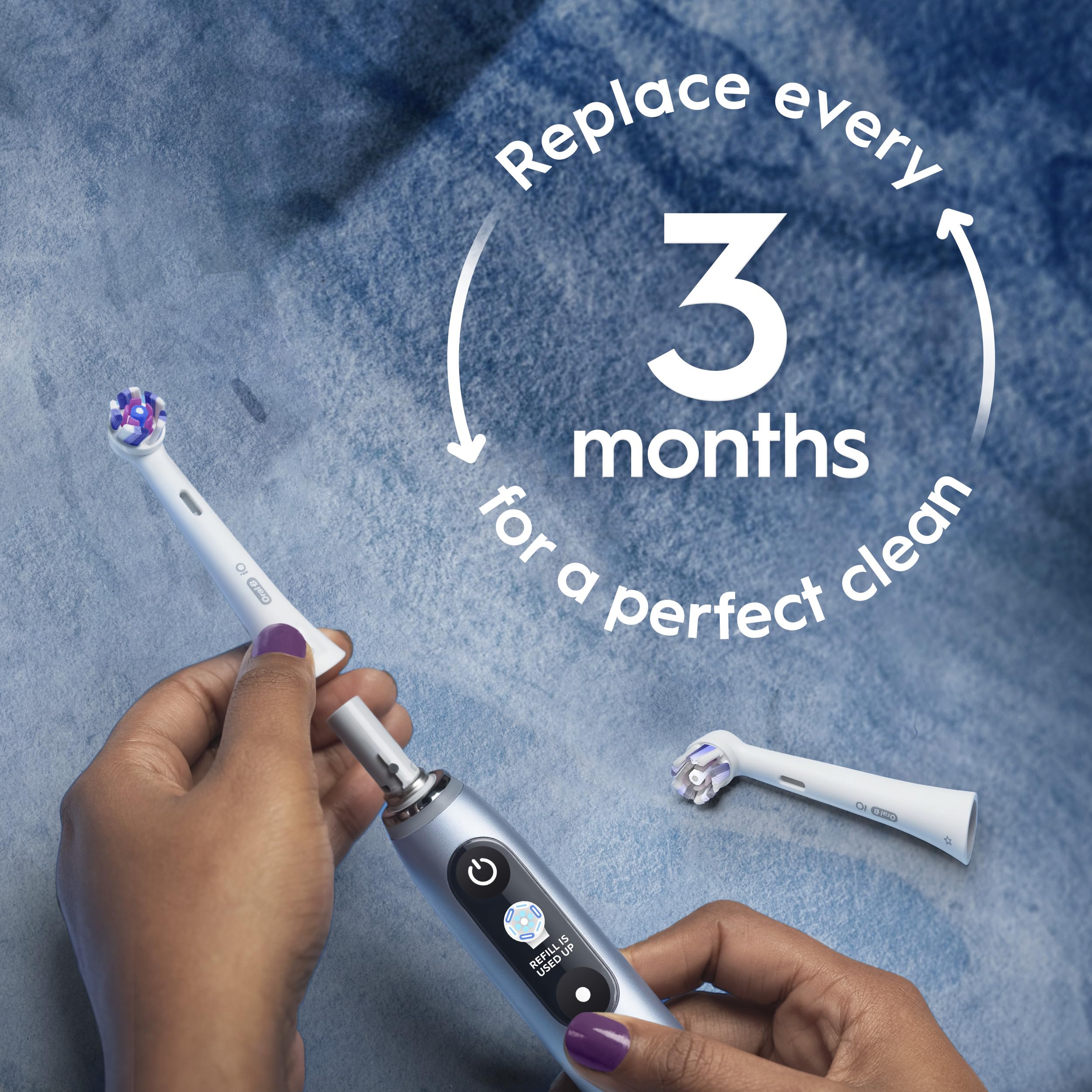 Oral-B iO Series Ultimate Clean Electric Toothbrush Replacement Brush Heads for an Oral-B Electric Toothbrush, 4 Count, White - Image 6