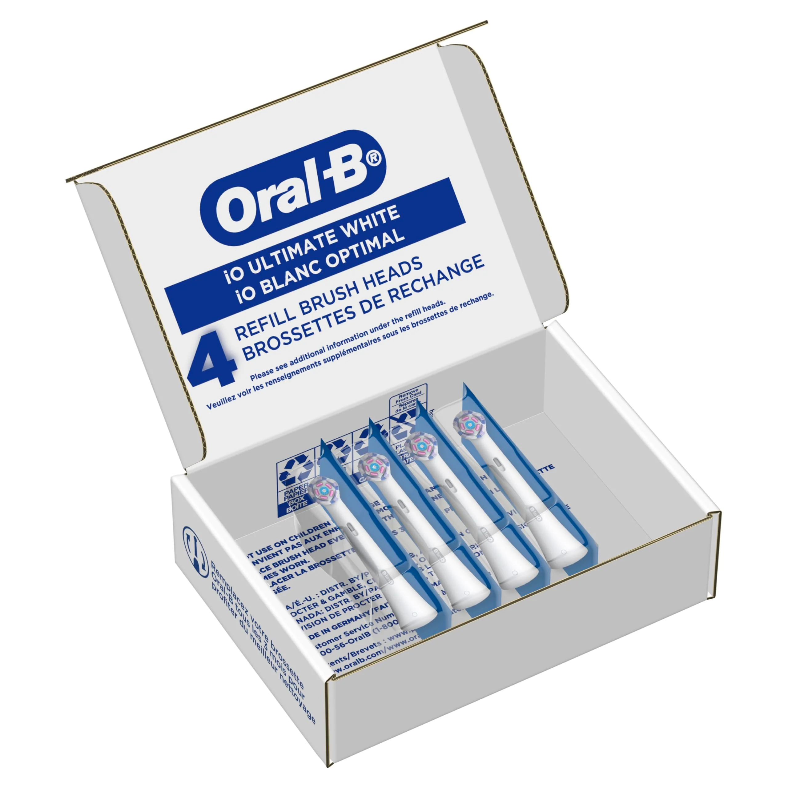 Oral-B iO Series Ultimate Clean Electric Toothbrush Replacement Brush Heads for an Oral-B Electric Toothbrush, 4 Count, White - Image 7