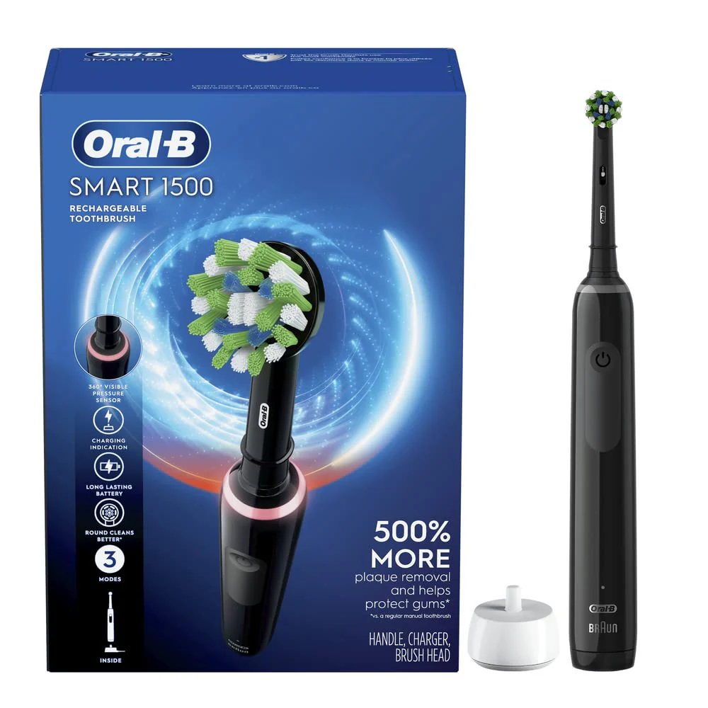 Oral-B Smart 1500 Electric Power Rechargeable Battery Toothbrush, Blue - Image 2