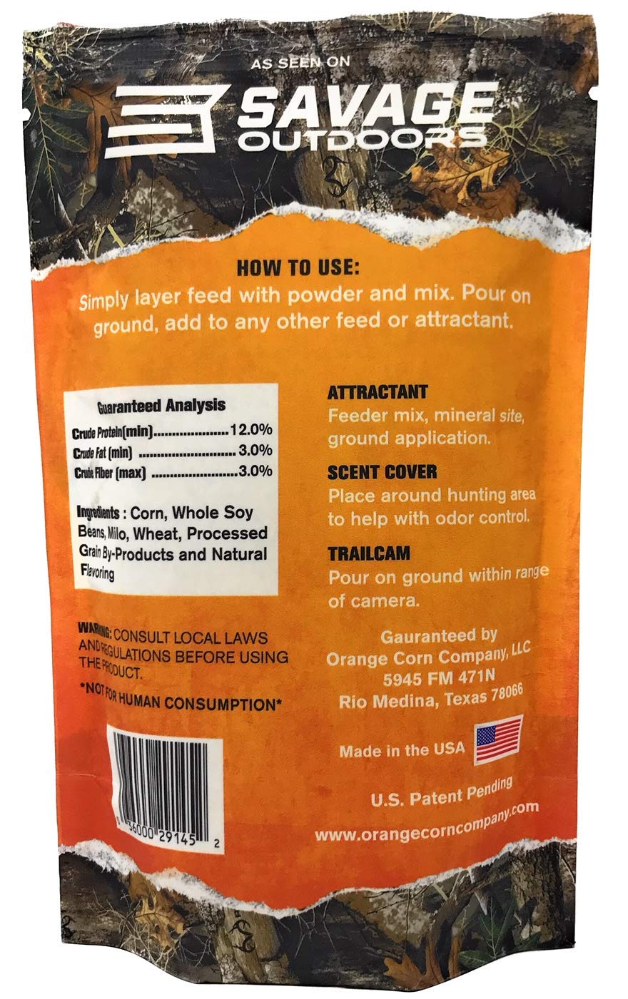 Orange Corn Company / Orange Flavored Feeder Mix / Concentrated Deer and Wildlife Attractant That Drive Whitetail Bucks Crazy Treats 300lbs of Corn - Image 3
