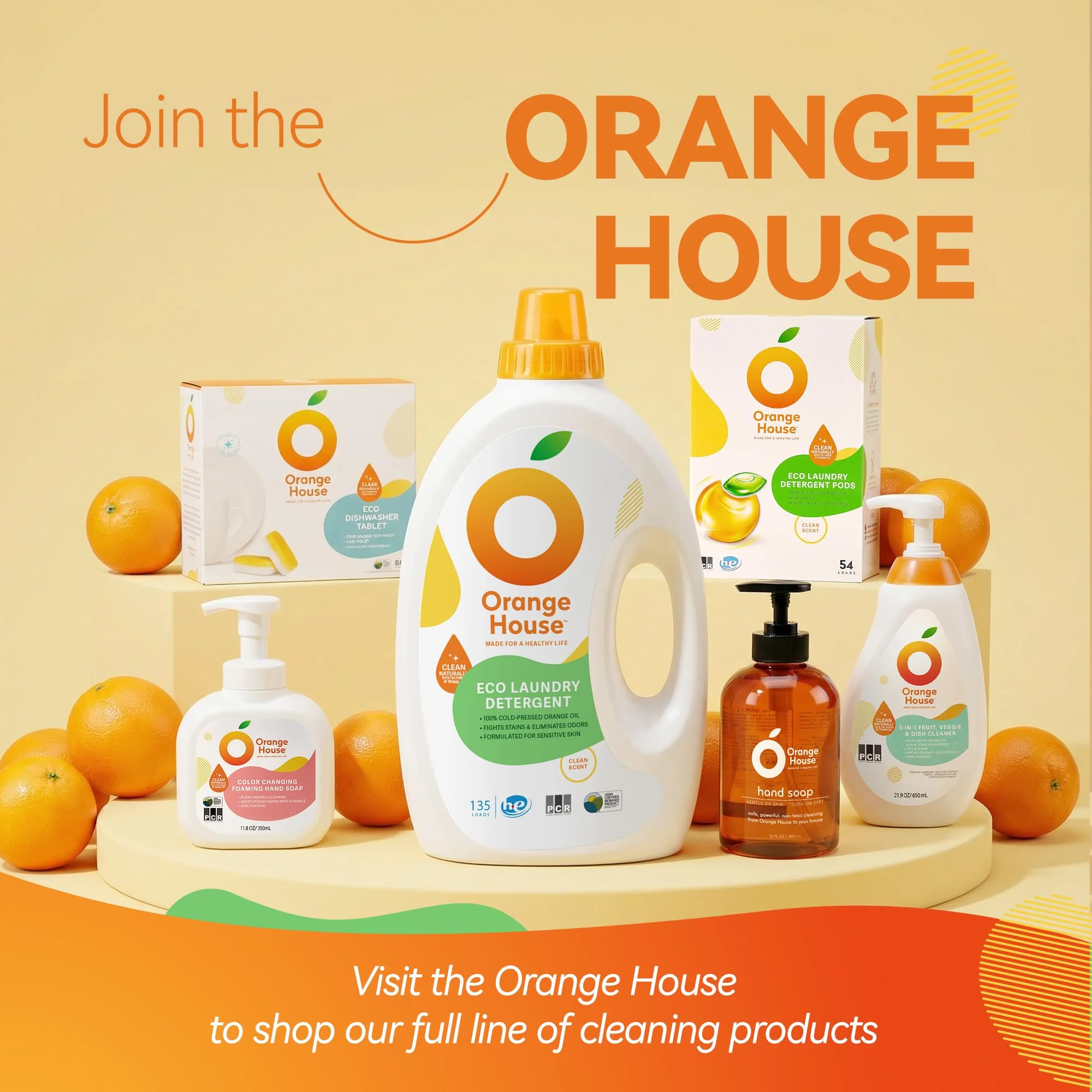ORANGE HOUSE Natural Liquid Hand Soap, Food-Grade Orange Oil Moisturizing Hand Wash, Plant-Based & Hypoallergenic, Gentle for Sensitive Skin, Non-Toxic Citrus Scented Soap, 12 Fl Oz (6 Pack) - Image 3
