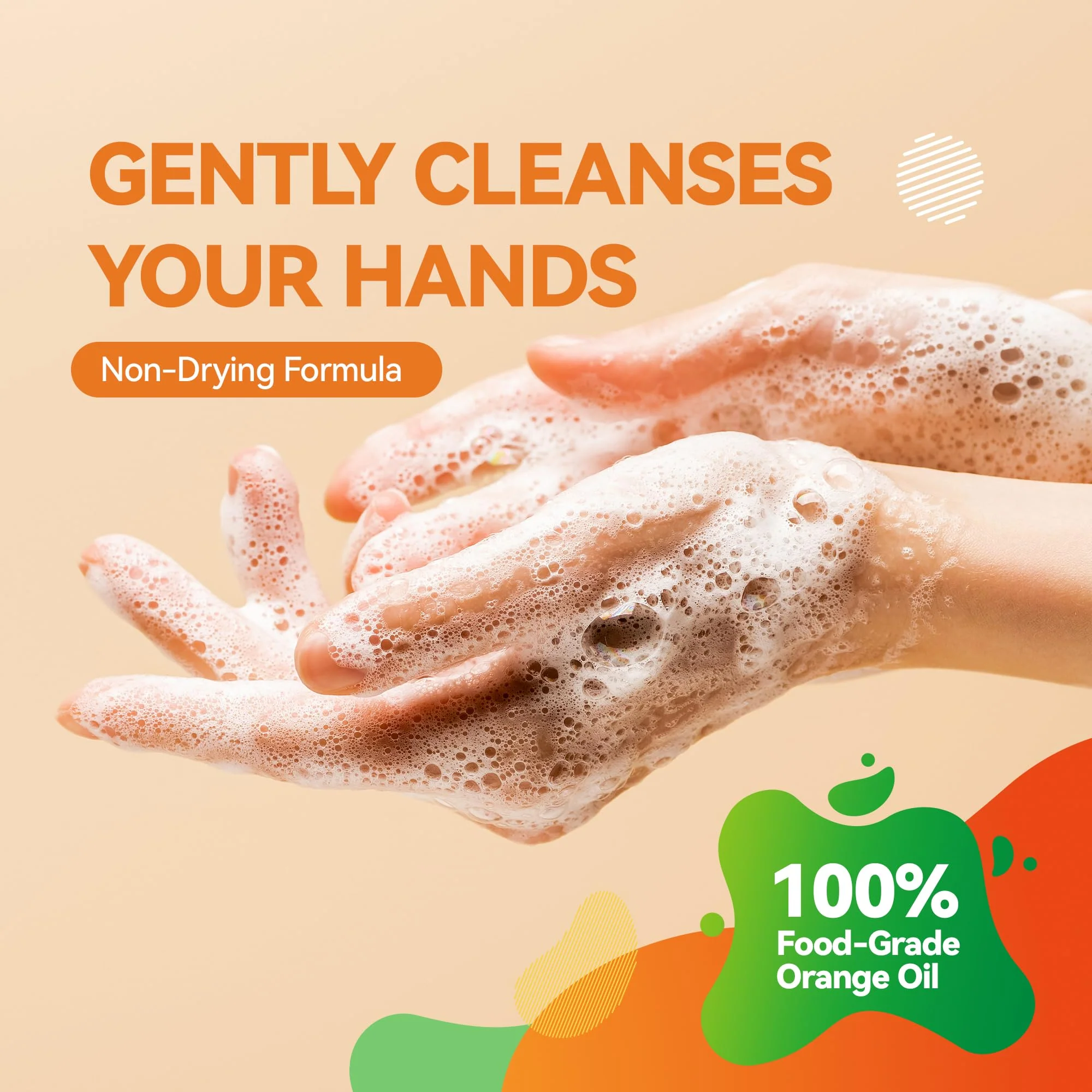 ORANGE HOUSE Natural Liquid Hand Soap, Food-Grade Orange Oil Moisturizing Hand Wash, Plant-Based & Hypoallergenic, Gentle for Sensitive Skin, Non-Toxic Citrus Scented Soap, 12 Fl Oz (6 Pack) - Image 9