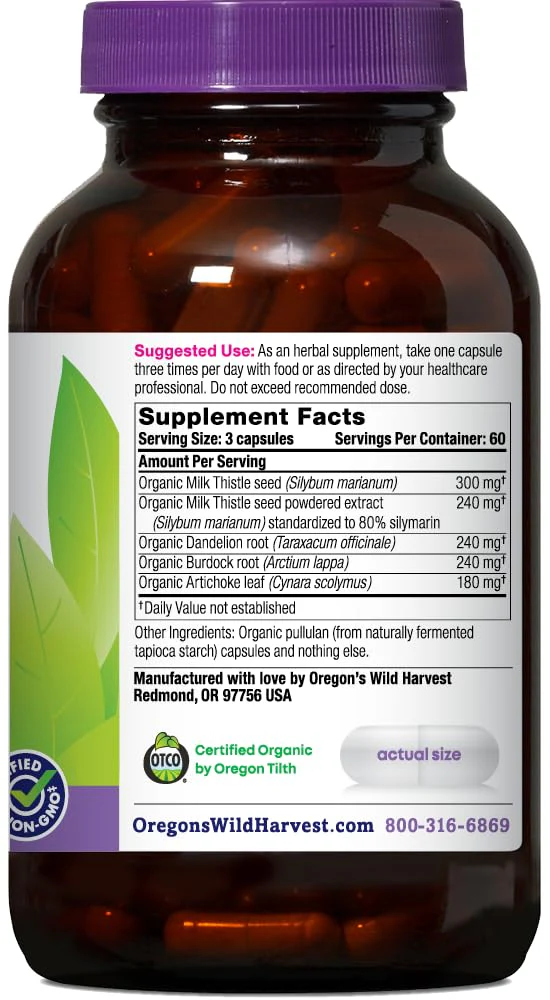 Oregon's Wild Harvest Milk Thistle Dandelion, Organic, 180 Count - Image 7