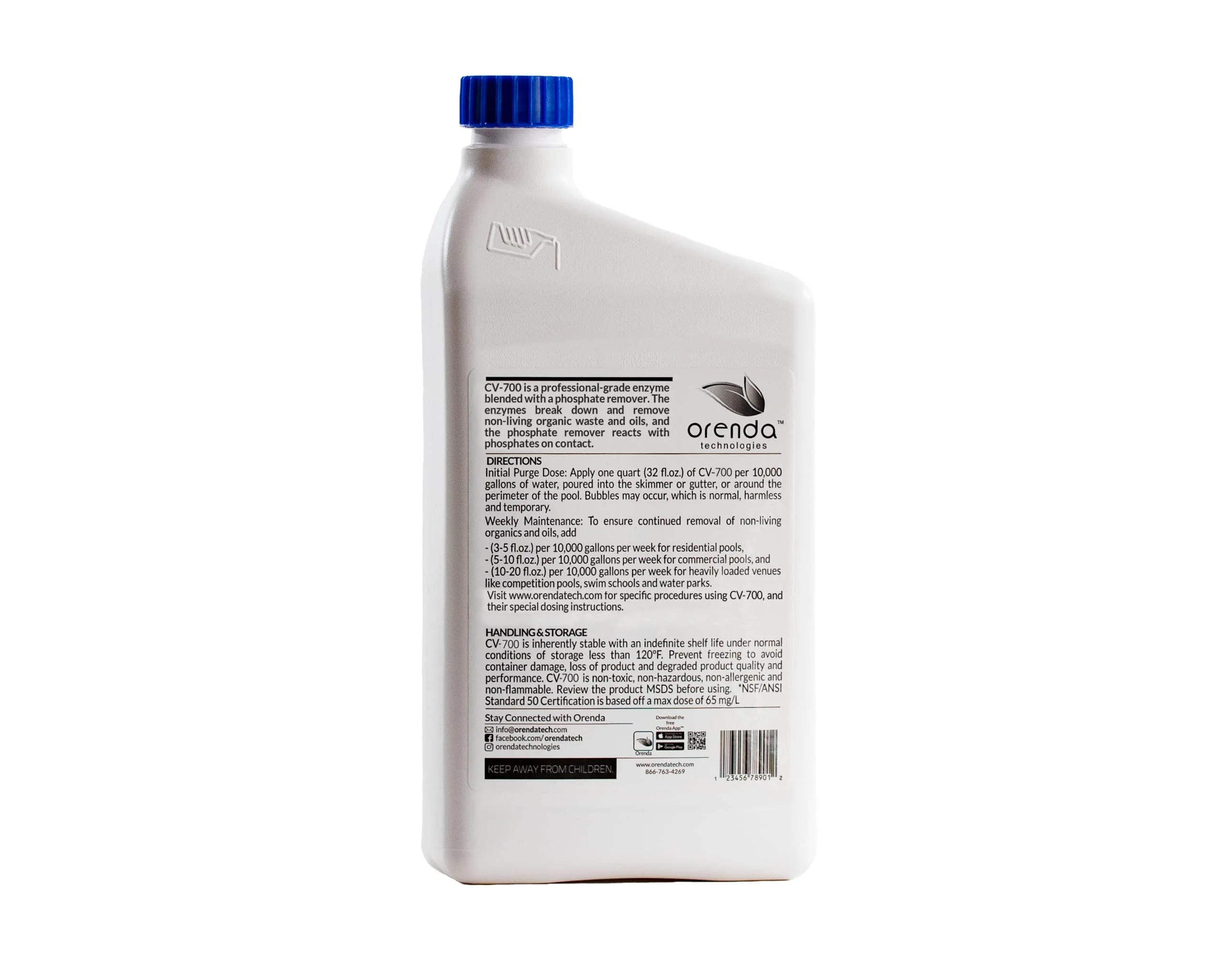 Orenda CV-700-QT. Enzyme Water Cleaner & Phosphate Remover 1-QT. - Image 2