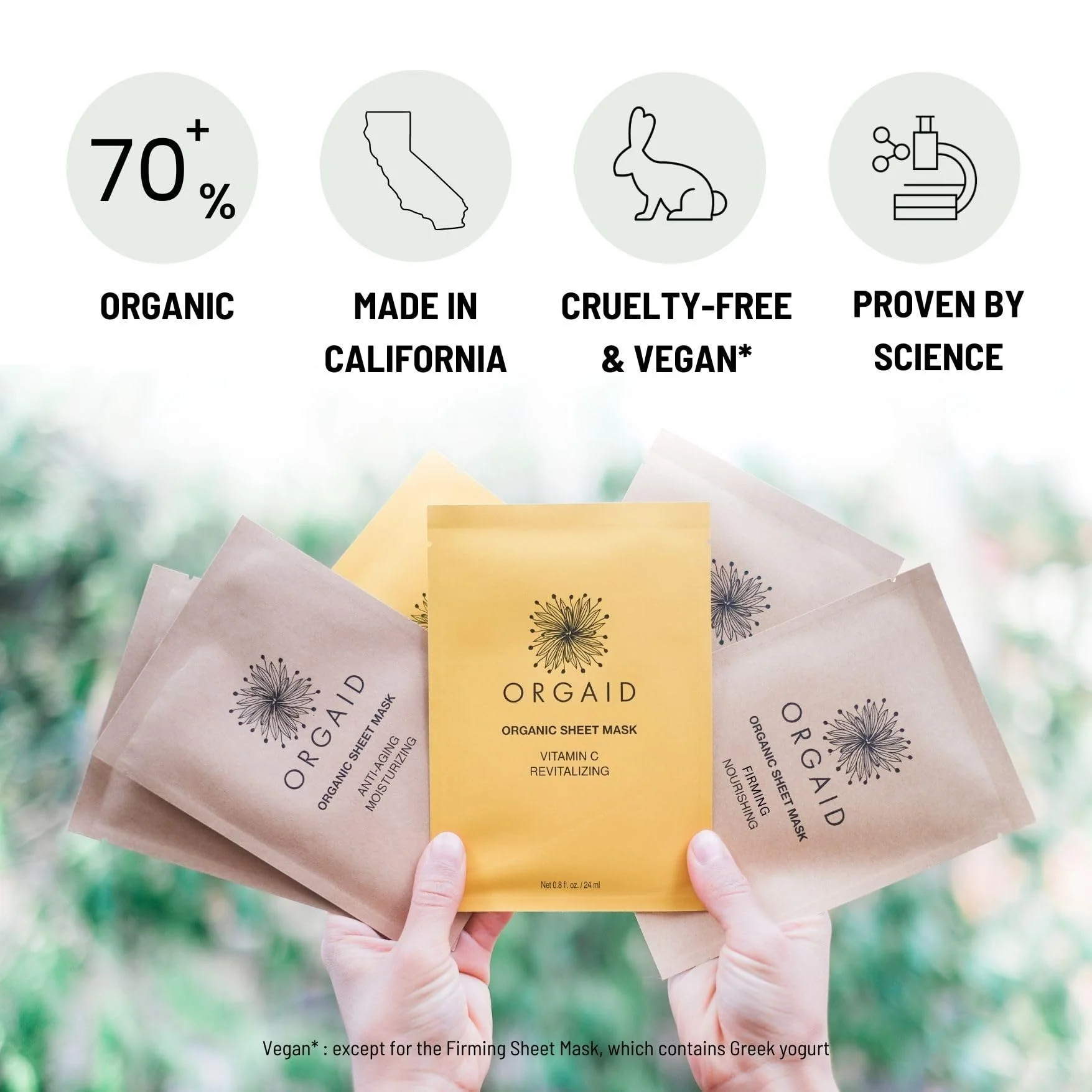ORGAID Organic Sheet Mask | Made in USA (Assorted Multi-pack, pack of 6) - Image 6