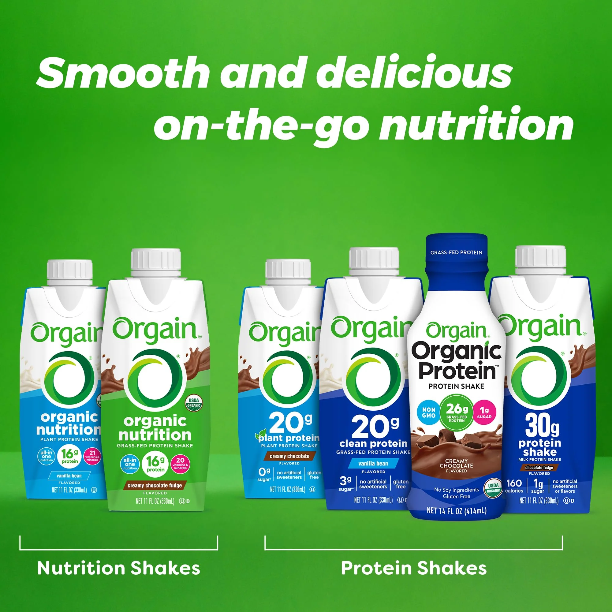 Orgain Organic Nutritional Protein Shake, Creamy Chocolate Fudge - 16g Grass Fed Whey Protein, Meal Replacement, 20 Vitamins & Minerals, Fruits & Vegetables, Gluten Free, Non-GMO, 11 Fl Oz (12 Pack) - Image 7