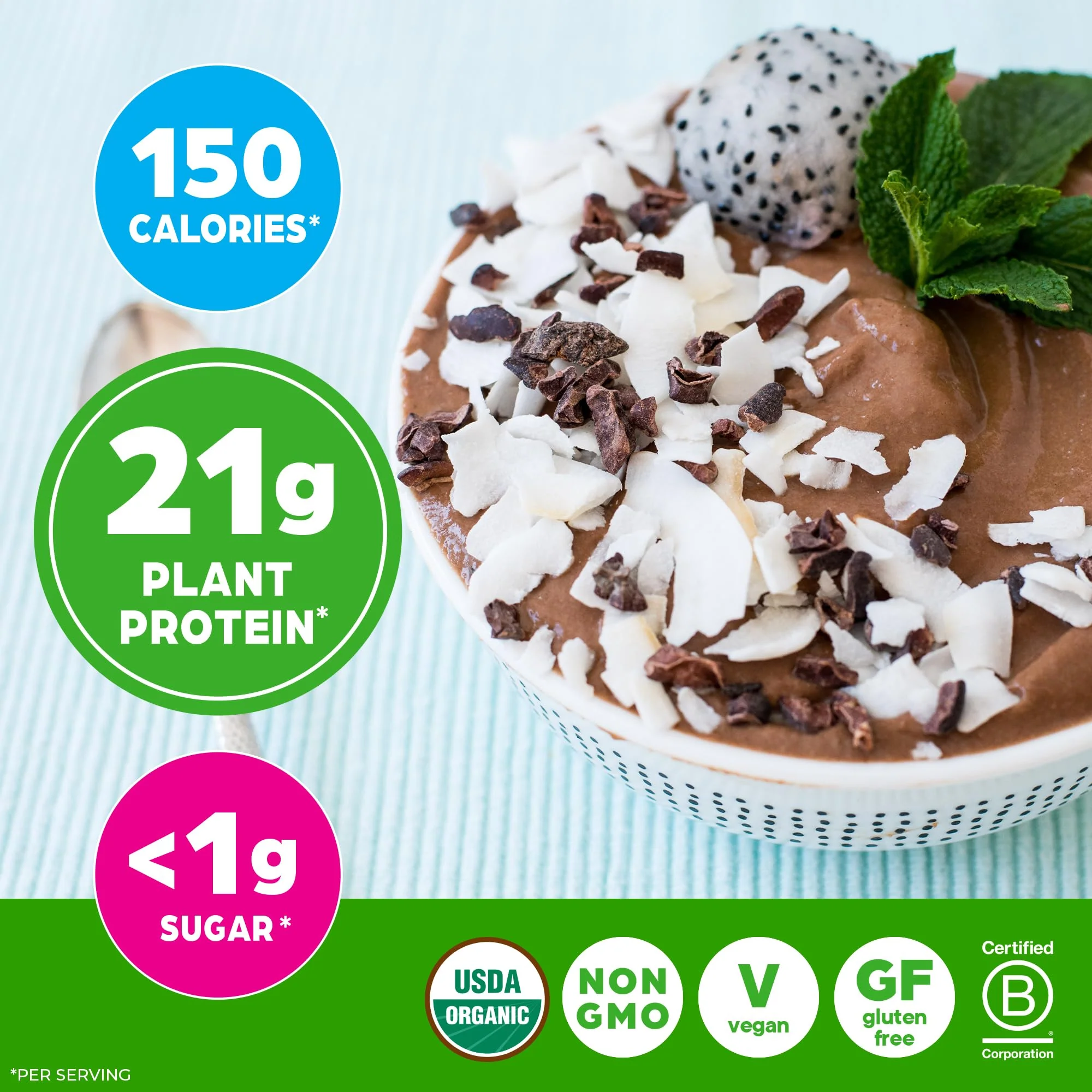 Orgain Organic Vegan Protein Powder, Creamy Chocolate Fudge - 21g Plant Protein, 6g Prebiotic Fiber, Low Net Carb, No Lactose Ingredients, No Added Sugar, Non-GMO, For Shakes & Smoothies, 2.03 lb - Image 6