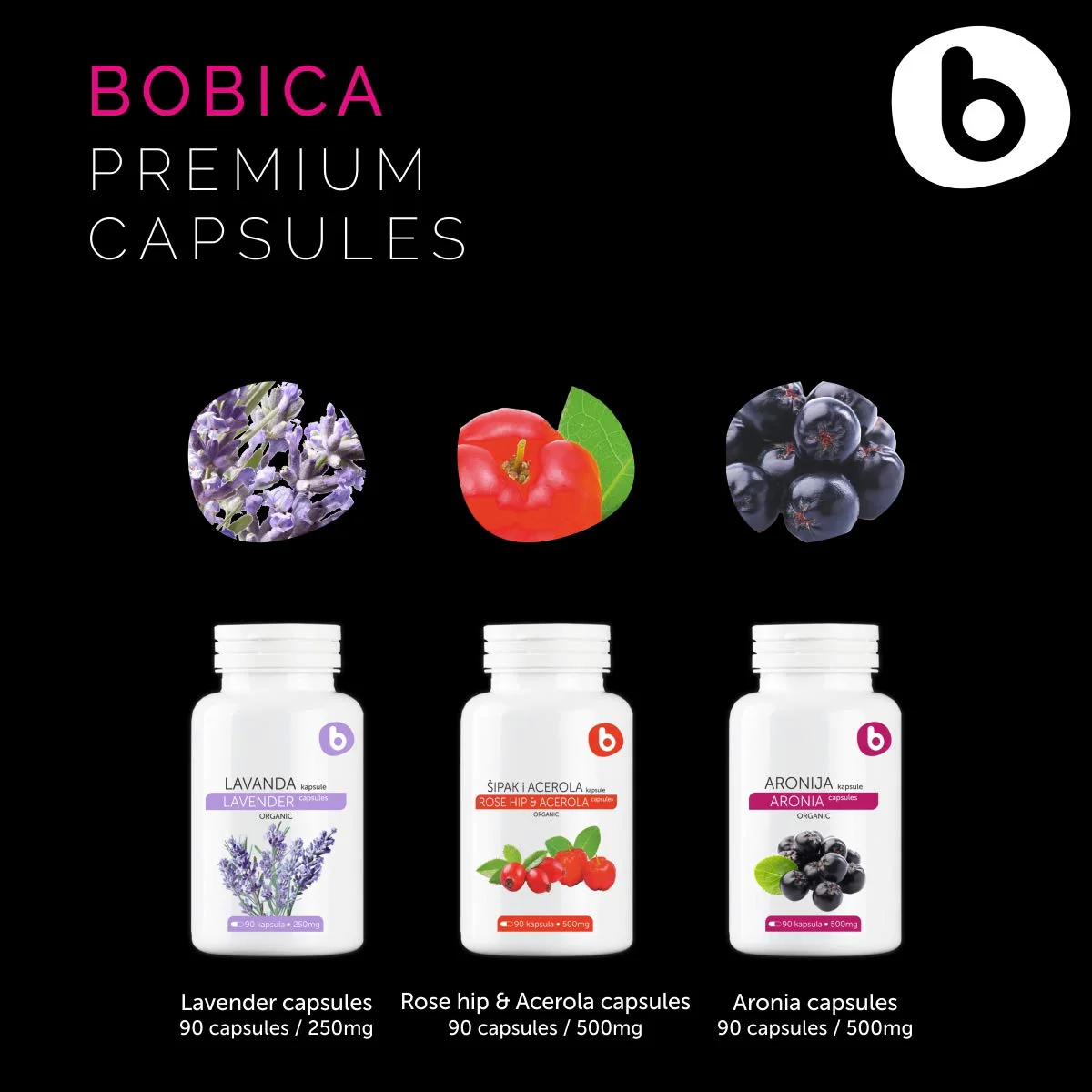 Organic Aronia Berry Capsules – Black Chokeberry Supplement with Natural Anthocyanins & Polyphenols – Supports Immune System – from Aronia Berries Powder – Non-GMO – 500mg, 90 Vegan Capsules