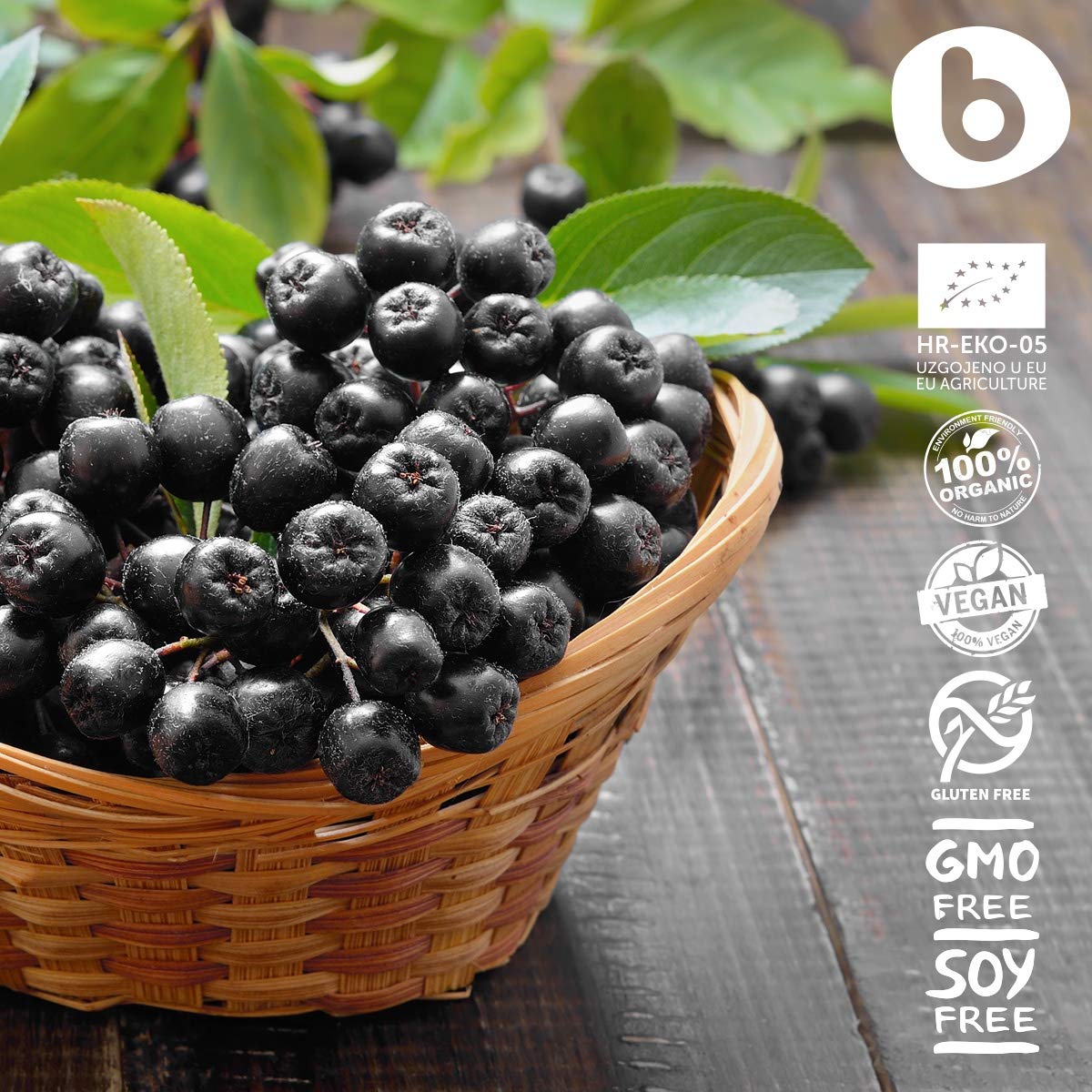 Organic Aronia Berry Capsules – Black Chokeberry Supplement with Natural Anthocyanins & Polyphenols – Supports Immune System – from Aronia Berries Powder – Non-GMO – 500mg, 90 Vegan Capsules - Image 6