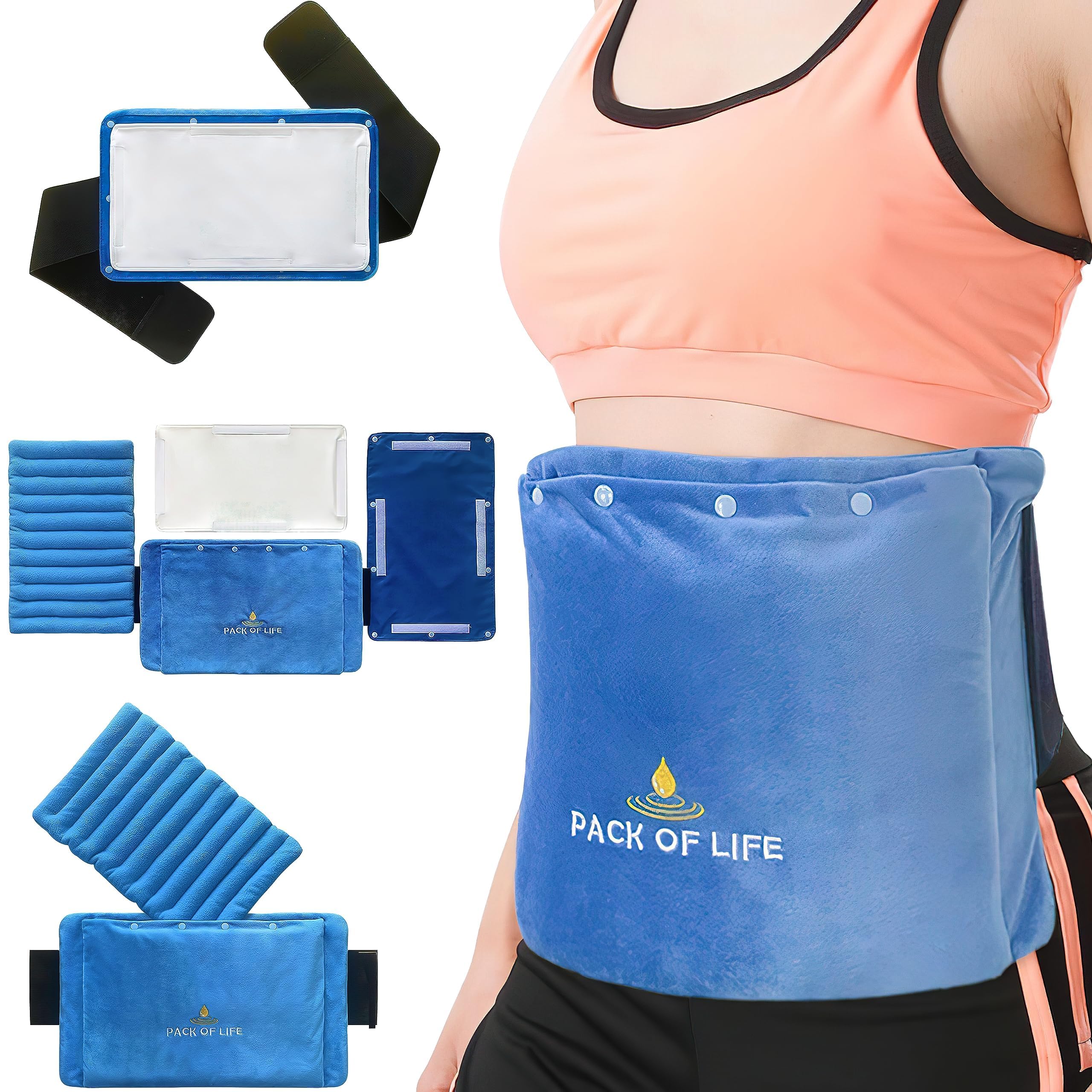 Organic Castor Oil Pack Wrap with Removable Organic Cotton Pads and Full-Size Heating Pad for Liver Detox, Reusable Castor Oil Pack Wraps Kit, Stomach Wrap Castor Oil Compress by PACK OF LIFE - Image 2