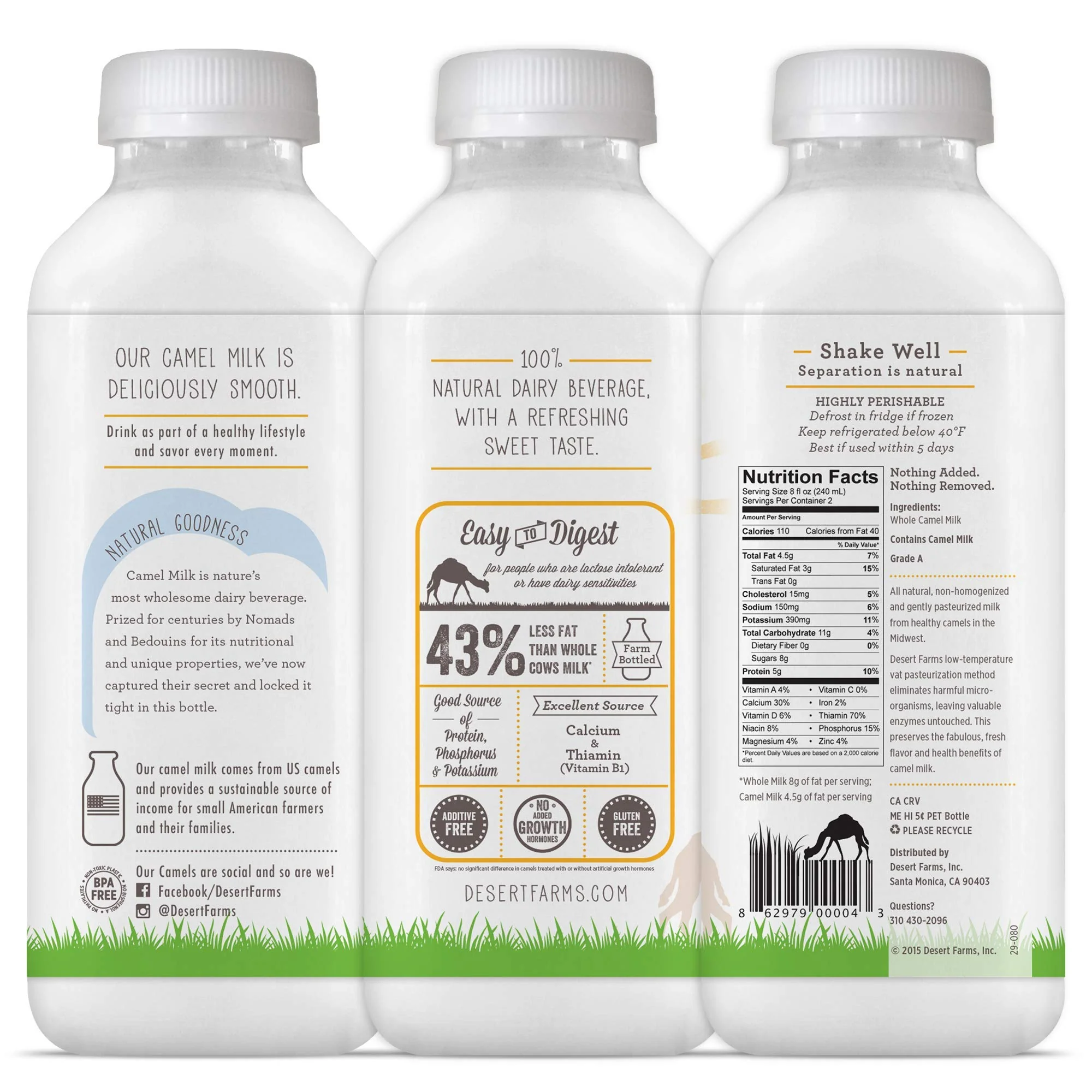 Organic Fresh Frozen Camel Milk - Fresh Flavor with Health Benefits - Pure & Natural Grade A -Allergen Free Milk from Healthy Camels in Midwest - Made In The USA [6 Pack] - Image 2