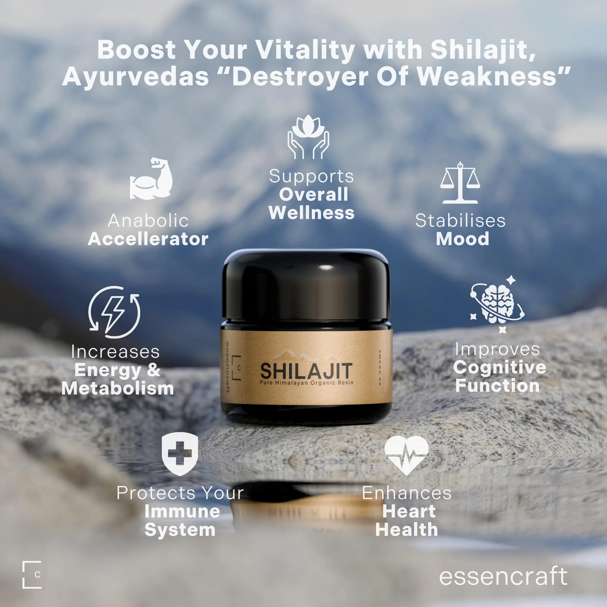 Organic Himalayan Shilajit Resin - 500mg Max Potency, Lab Tested Pure Shilajit for Men and Women, 85+ Trace Minerals Fulvic Acid, Immune Support, Energy & Cognitive Performance, 4 Month Supply, 60g - Image 7