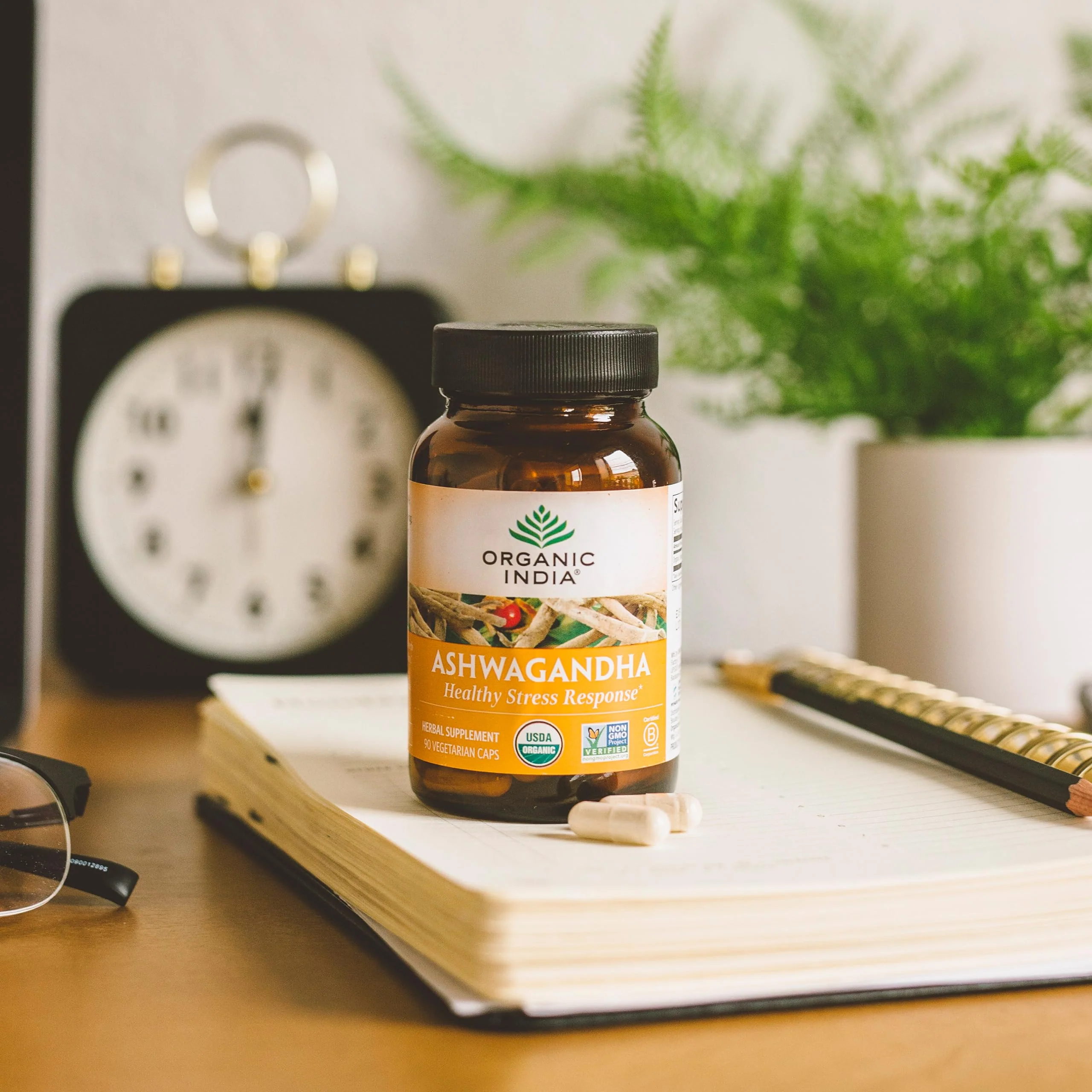 ORGANIC INDIA Ashwagandha Capsules - Organic Ashwagandha Supplement - Vegan Ashwagandha Root, Gluten-Free, Kosher, Non-GMO, Supports Stress Relief, Energy, and Sleep - 90 Capsules - Image 7