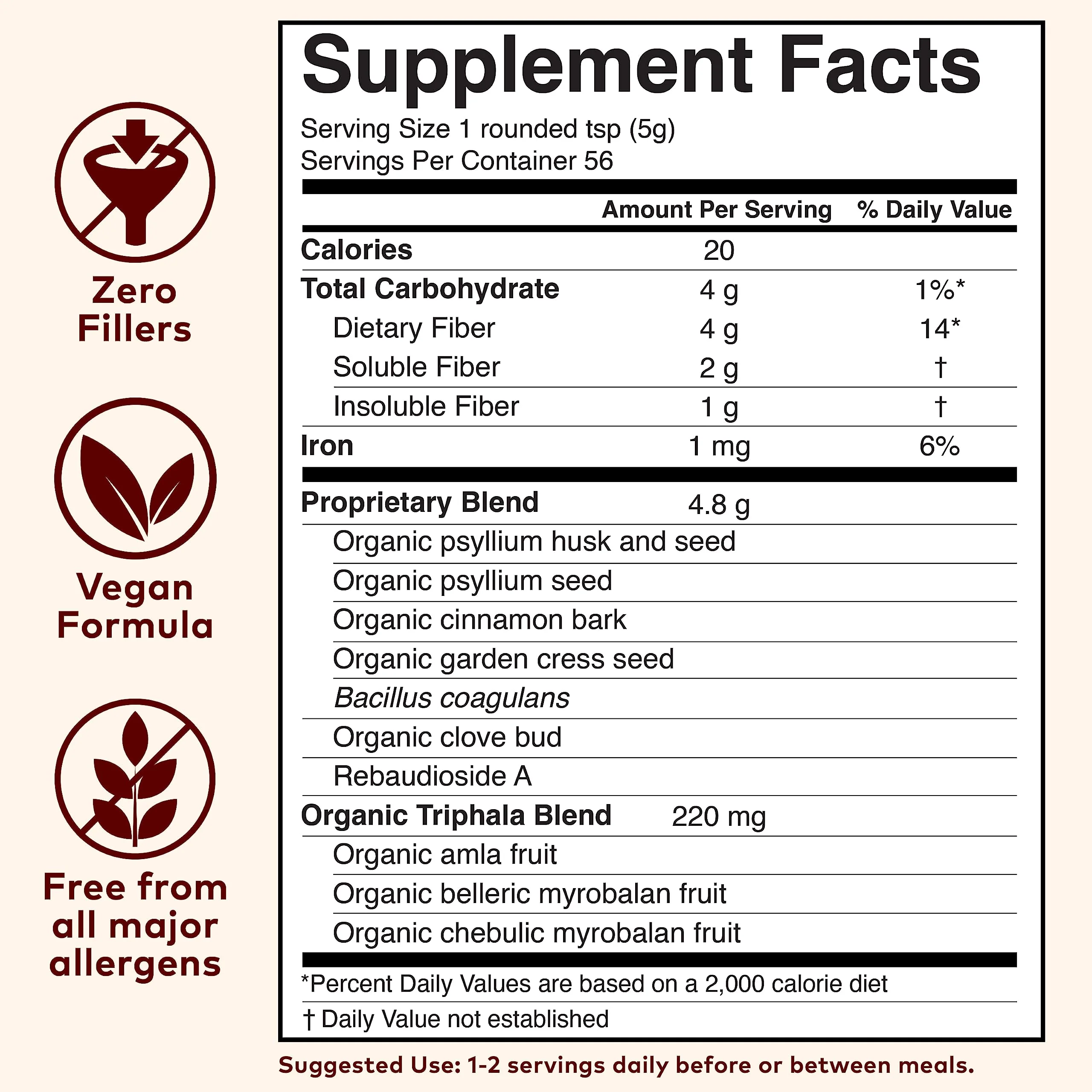 ORGANIC INDIA Psyllium Husk Powder - Pre & Probiotic Fiber Supplement, Organic Psyllium Husk Fiber Supplement with Whole Psyllium Husk, USDA Certified Organic, Vegan, Gluten Free - Cinnamon, 10 Oz - Image 5