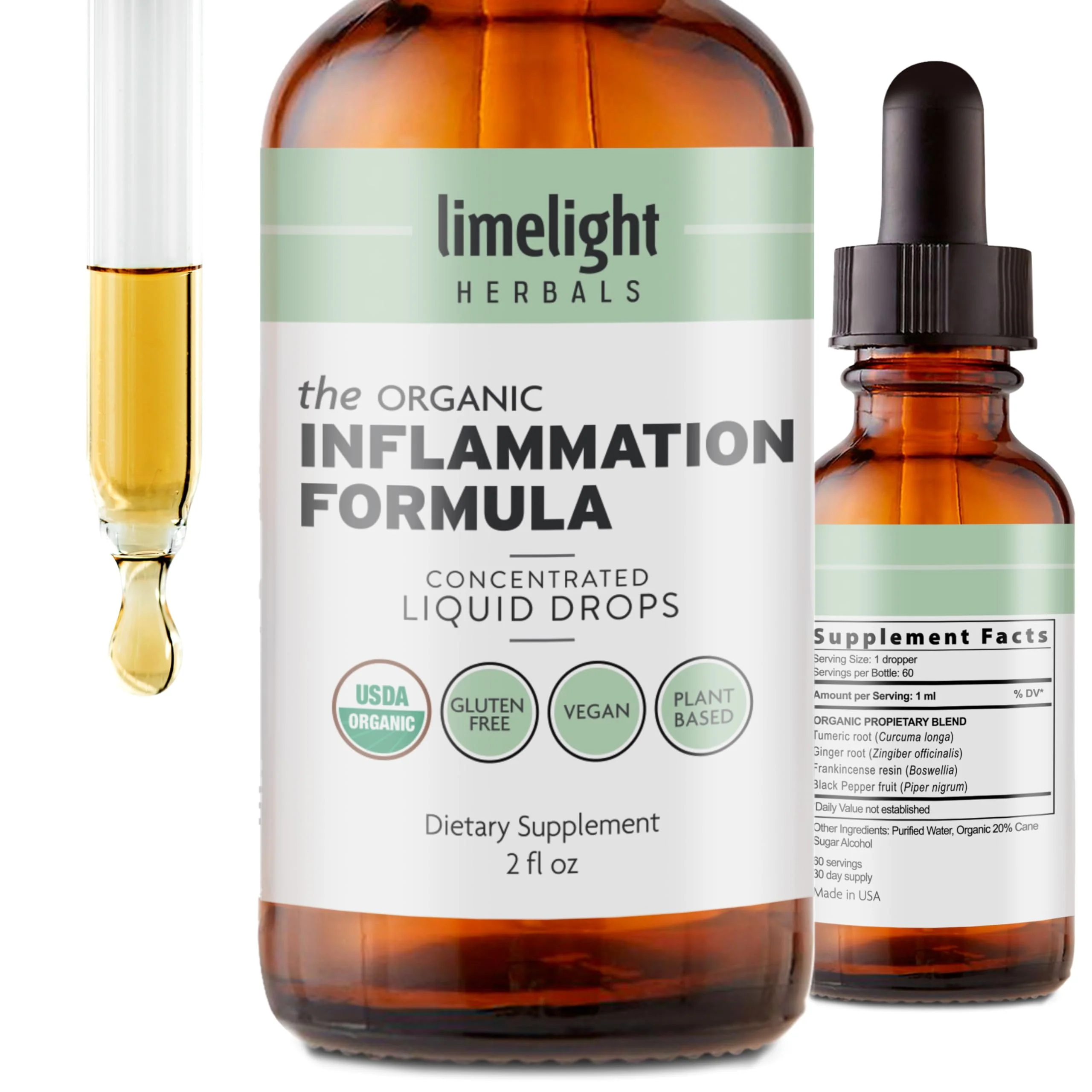 Organic Inflammation Formula Advanced Liquid Drops – Turmeric, Ginger, Boswellia & Black Pepper – Whole-Body Wellness & Inflammatory Support, Joint & Mobility Support – Vegan, Non-GMO – 60 Servings - Image 2