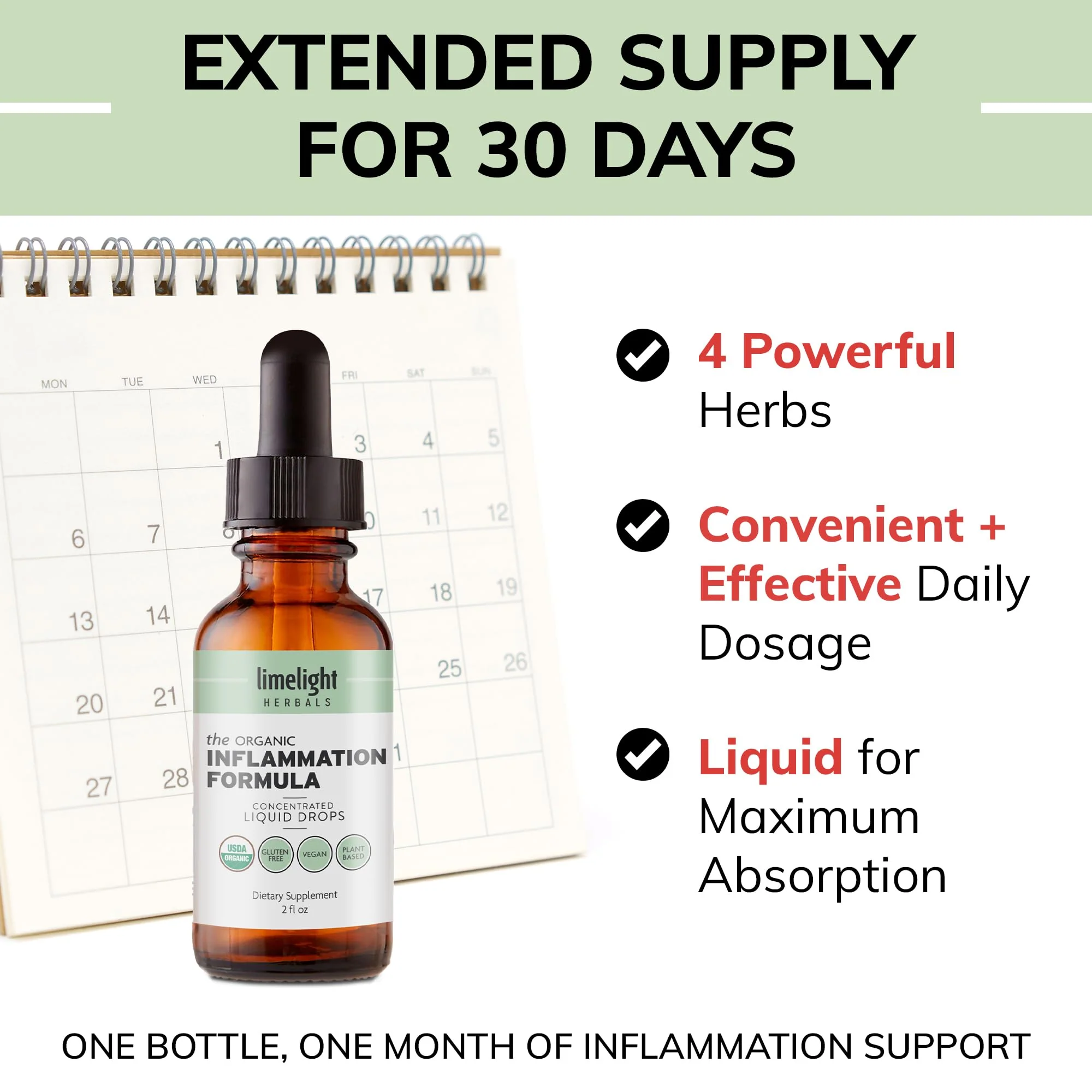 Organic Inflammation Formula Advanced Liquid Drops – Turmeric, Ginger, Boswellia & Black Pepper – Whole-Body Wellness & Inflammatory Support, Joint & Mobility Support – Vegan, Non-GMO – 60 Servings - Image 6