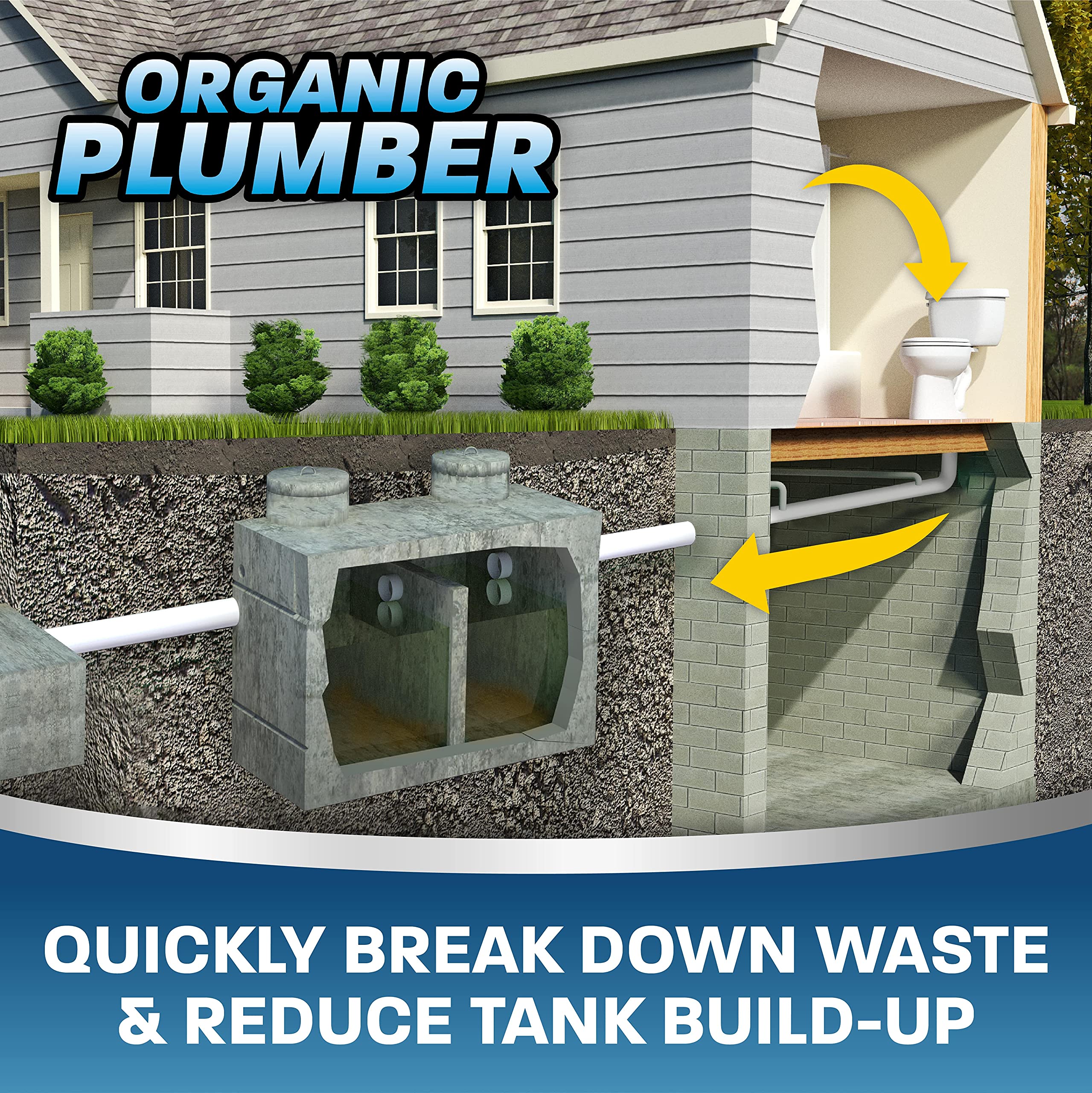 Organic Plumber Septic Tank Cleaner Treatment, Bacteria x Natural Enzyme Flushable Bio Tabs, Rid Sewage Waste & Clean Field System, 1 Year of Tablets - Image 4