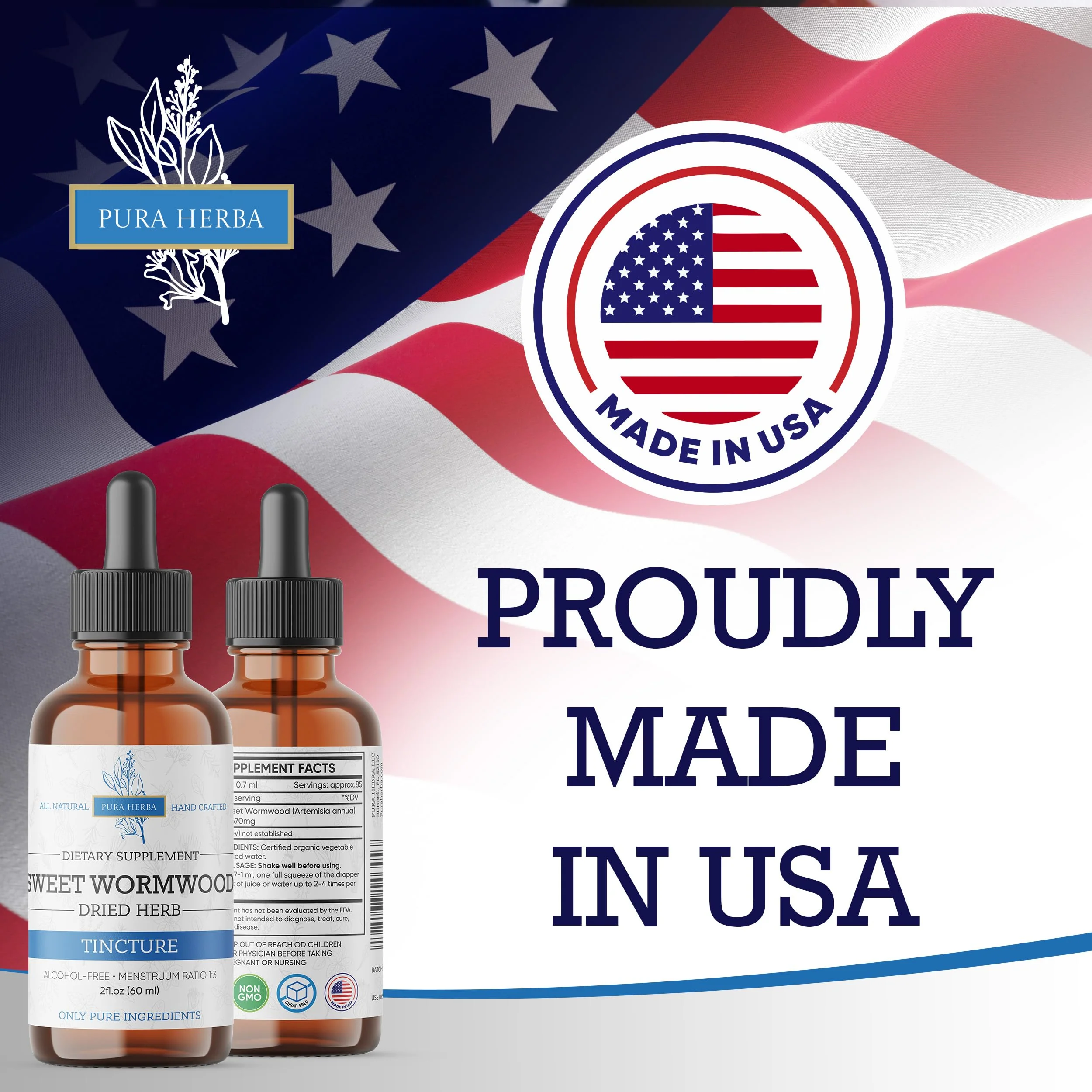 Organic Sweet Wormwood Liquid Drops - Natural Parasite Cleanse and Gut Detox Support for Adults - Vegan, Alcohol-Free, Made in USA, 2 Fl Oz - Image 2