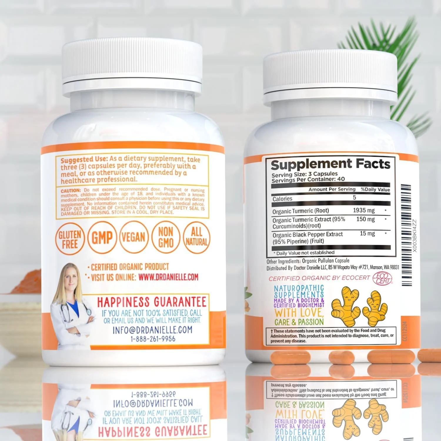 Organic Turmeric Curcumin with Black Pepper Extract 2000mg - High Absorption Ultra Potent Supplement - 95% Curcuminoids - Vegan, Non GMO - 120 Capsules - Image 3