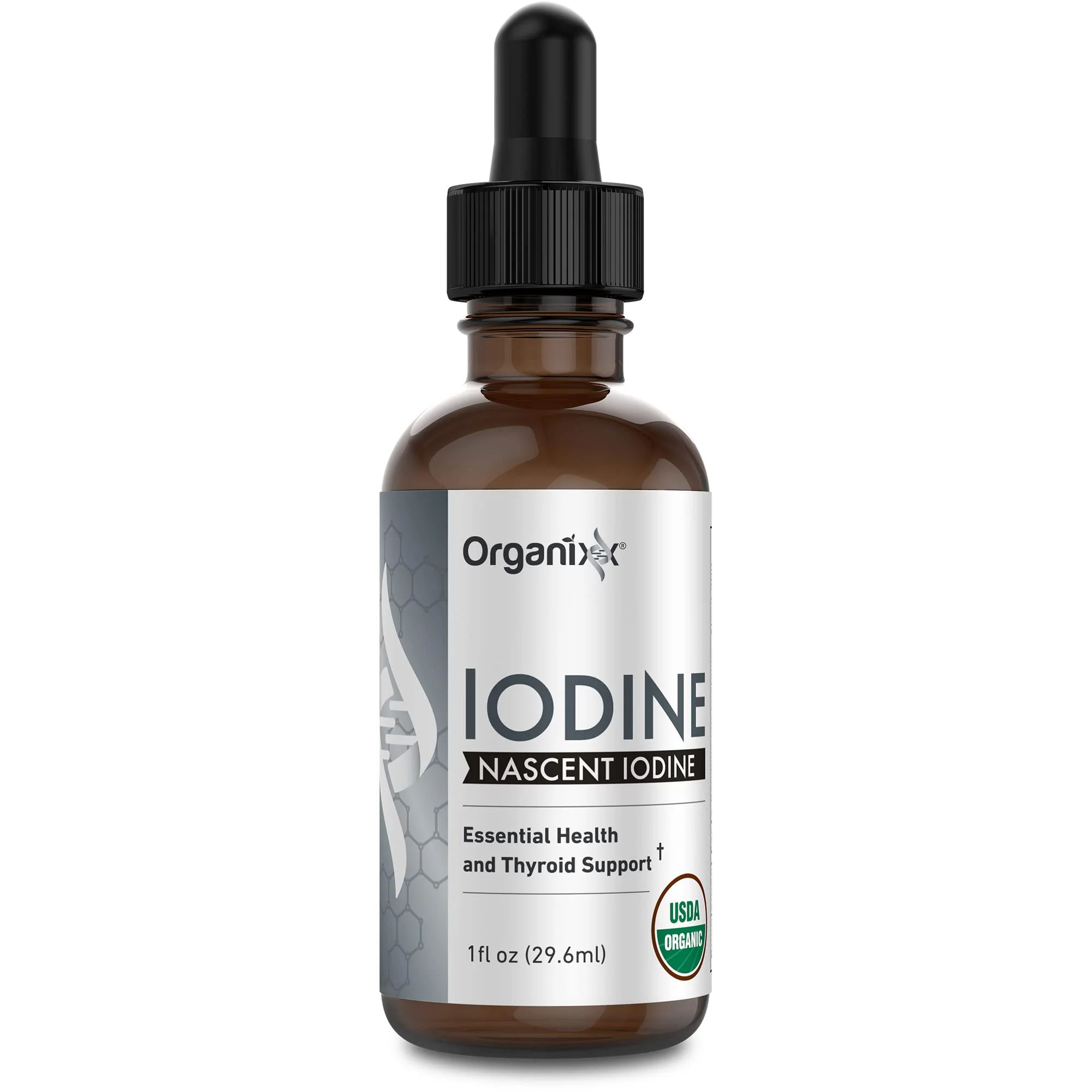 Organixx Pure Liquid Iodine Supplement Solution for Thyroid Support, Organic Drops to Support Healthy Iodine Function & Levels, Energy Levels, Hair & Skin Health, Vegan, Unflavored, 1 fl oz - Image 2