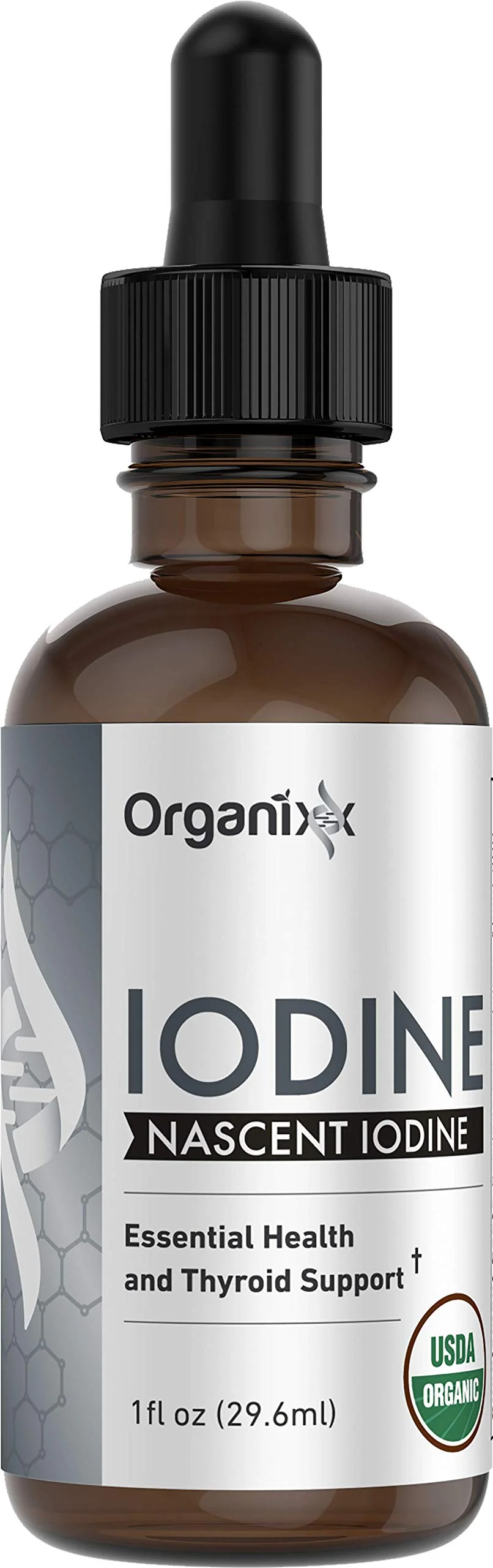 Organixx Pure Liquid Iodine Supplement Solution for Thyroid Support, Organic Drops to Support Healthy Iodine Function & Levels, Energy Levels, Hair & Skin Health, Vegan, Unflavored, 1 fl oz - Image 5