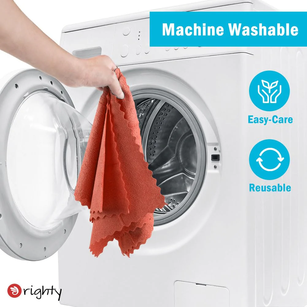 Orighty Cleaning Cloths Bulk, 150 Pack Shop Rags Reusable, Multi-Purpose Shop Towels for Cars, Microfiber Cleaning Rags for Automotive, Mechanic, Kitchen, Lint Free Towels 11.5’’ x 11.5’’, Red - Image 2
