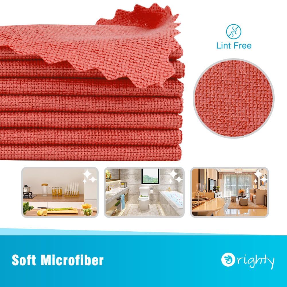 Orighty Cleaning Cloths Bulk, 150 Pack Shop Rags Reusable, Multi-Purpose Shop Towels for Cars, Microfiber Cleaning Rags for Automotive, Mechanic, Kitchen, Lint Free Towels 11.5’’ x 11.5’’, Red - Image 7