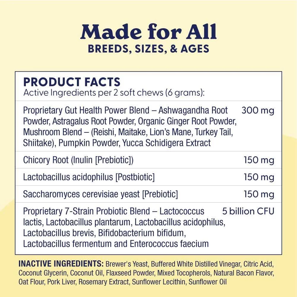Origin Labs Belly Buddies - Probiotics for Dogs - Prebiotics & Probiotics - Supports Gut, Skin, and Immune Health - 5 Billion CFUs 7 Strain Probiotic Blend - Natural Bacon Flavor, 90 Soft Chews - Image 3