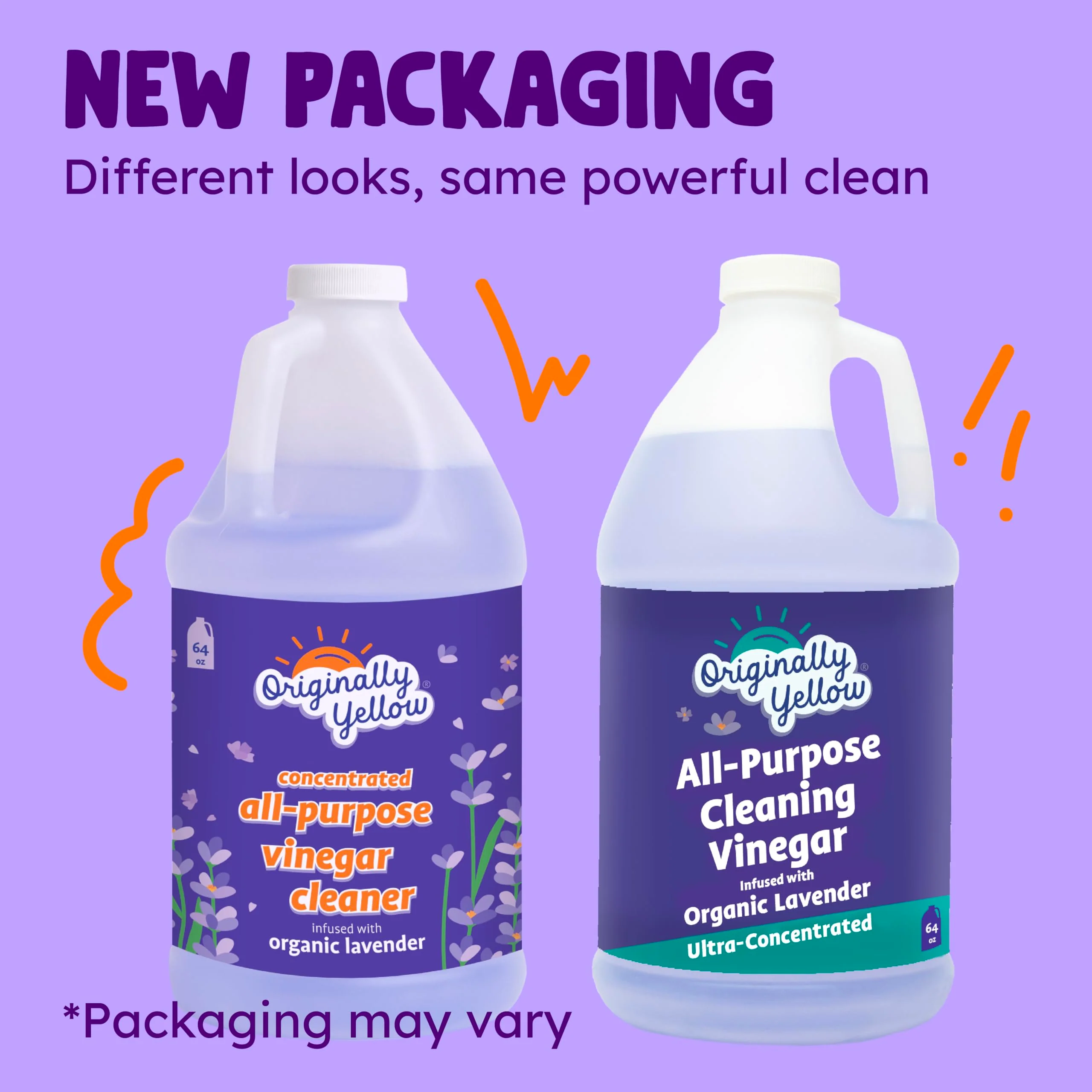 Originally Yellow Lavender Vinegar For Cleaning Purpose | USA Made All Purpose Cleaner | Use as a Floor, Glass, Kitchen, & Bathroom Cleaner | Plant Derived Vinegar half Gallon| 64 Oz - Image 2