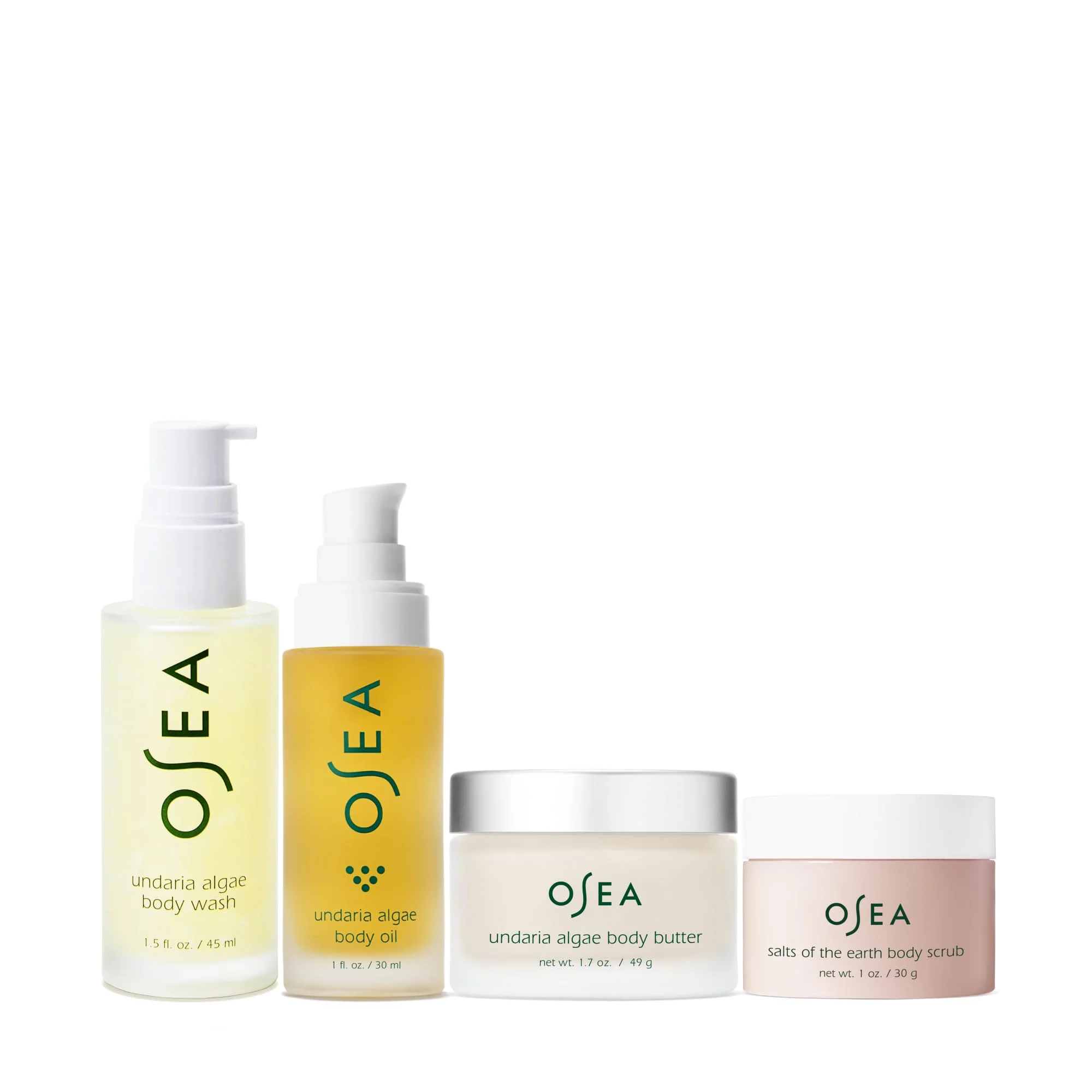 OSEA Bodycare Bestsellers Skincare Set - 4-piece Body Travel Set - 1oz - Body Oil, Body Butter, Body Scrub, & Body Wash - Image 4