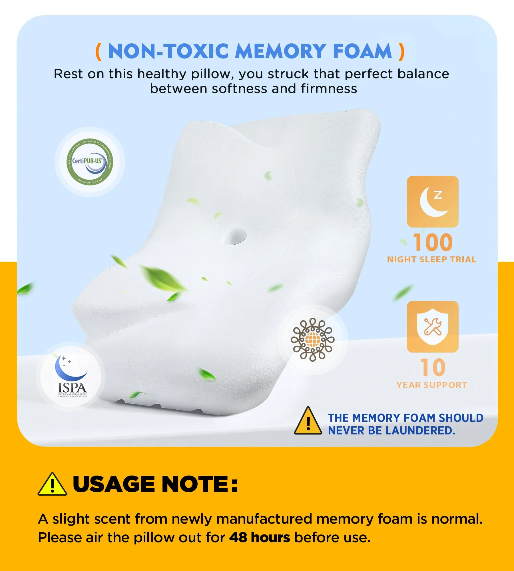 Osteo Cervical Pillow for Neck Pain Relief, Hollow Design Odorless Memory Foam Pillows with Cooling Case, Adjustable Orthopedic Bed Pillow for Sleeping, Support for Side Back Sleepers - Image 6