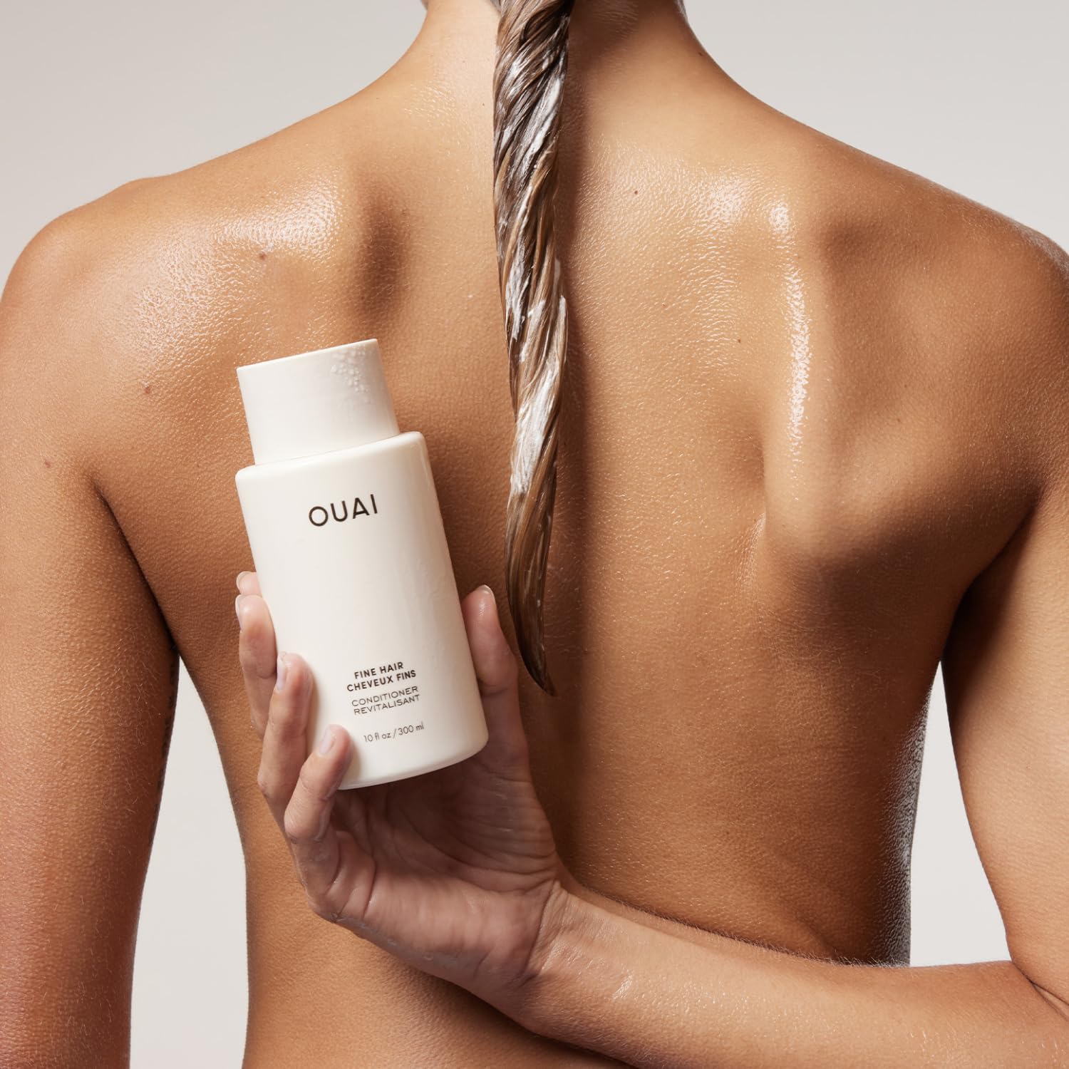 OUAI Fine Hair Conditioner Refill - Volumizing Conditioner Made with Keratin, Biotin and Chia Seed Oil - Adds Softness, Bounce and Volume - Free from Parabens, Sulfates, and Phthalates - 946ml - Image 3