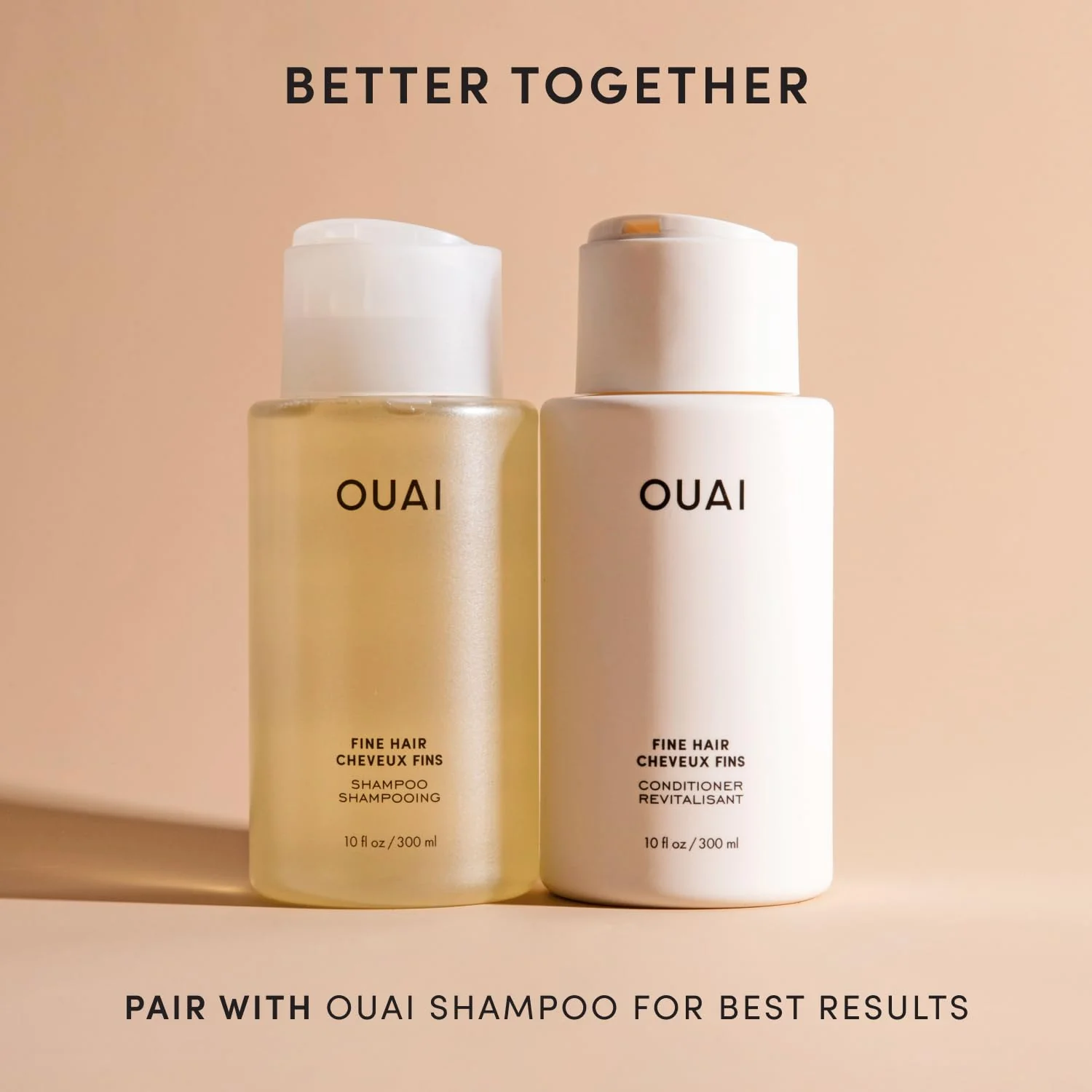 OUAI Fine Hair Conditioner Refill - Volumizing Conditioner Made with Keratin, Biotin and Chia Seed Oil - Adds Softness, Bounce and Volume - Free from Parabens, Sulfates, and Phthalates - 946ml - Image 4
