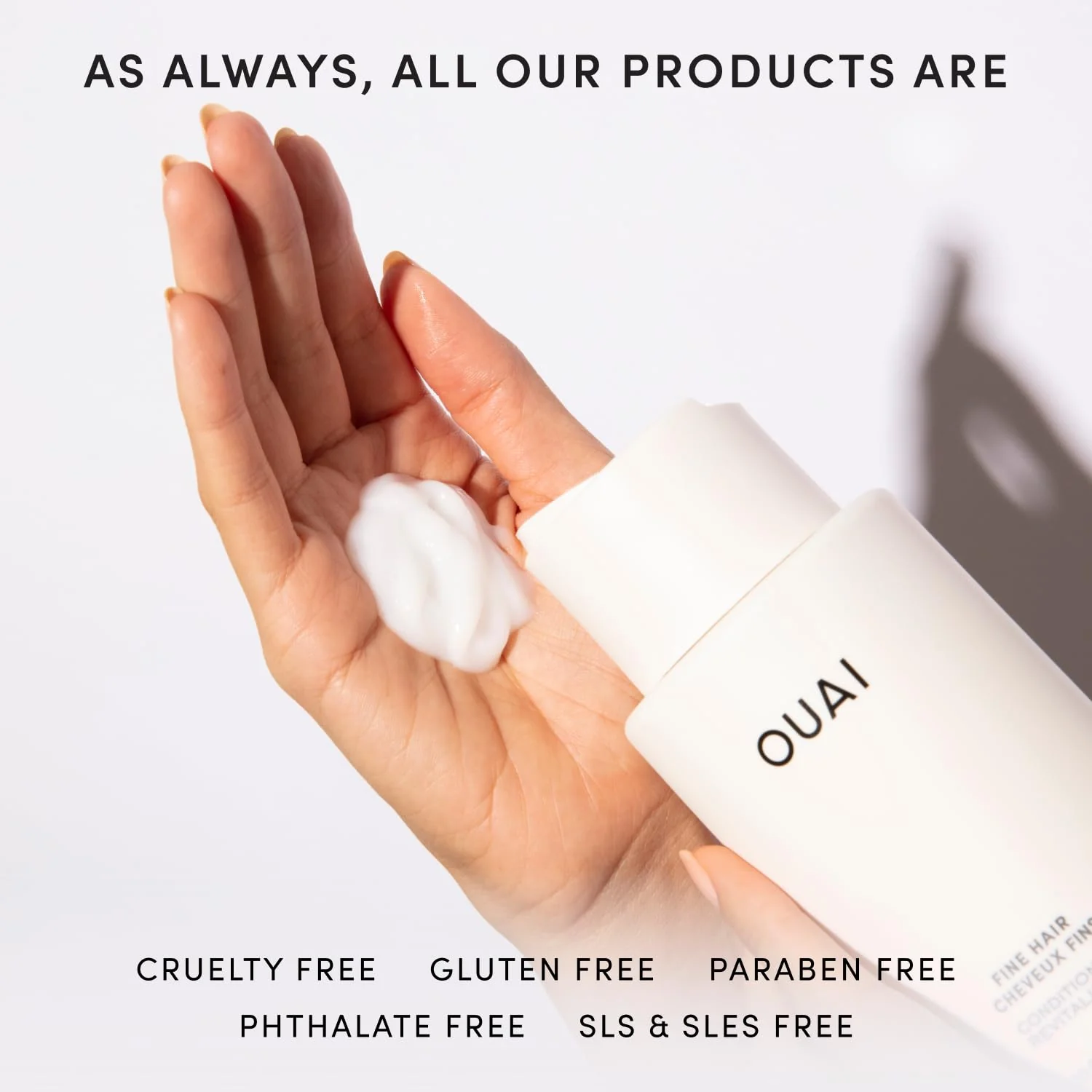 OUAI Fine Hair Conditioner Refill - Volumizing Conditioner Made with Keratin, Biotin and Chia Seed Oil - Adds Softness, Bounce and Volume - Free from Parabens, Sulfates, and Phthalates - 946ml - Image 7