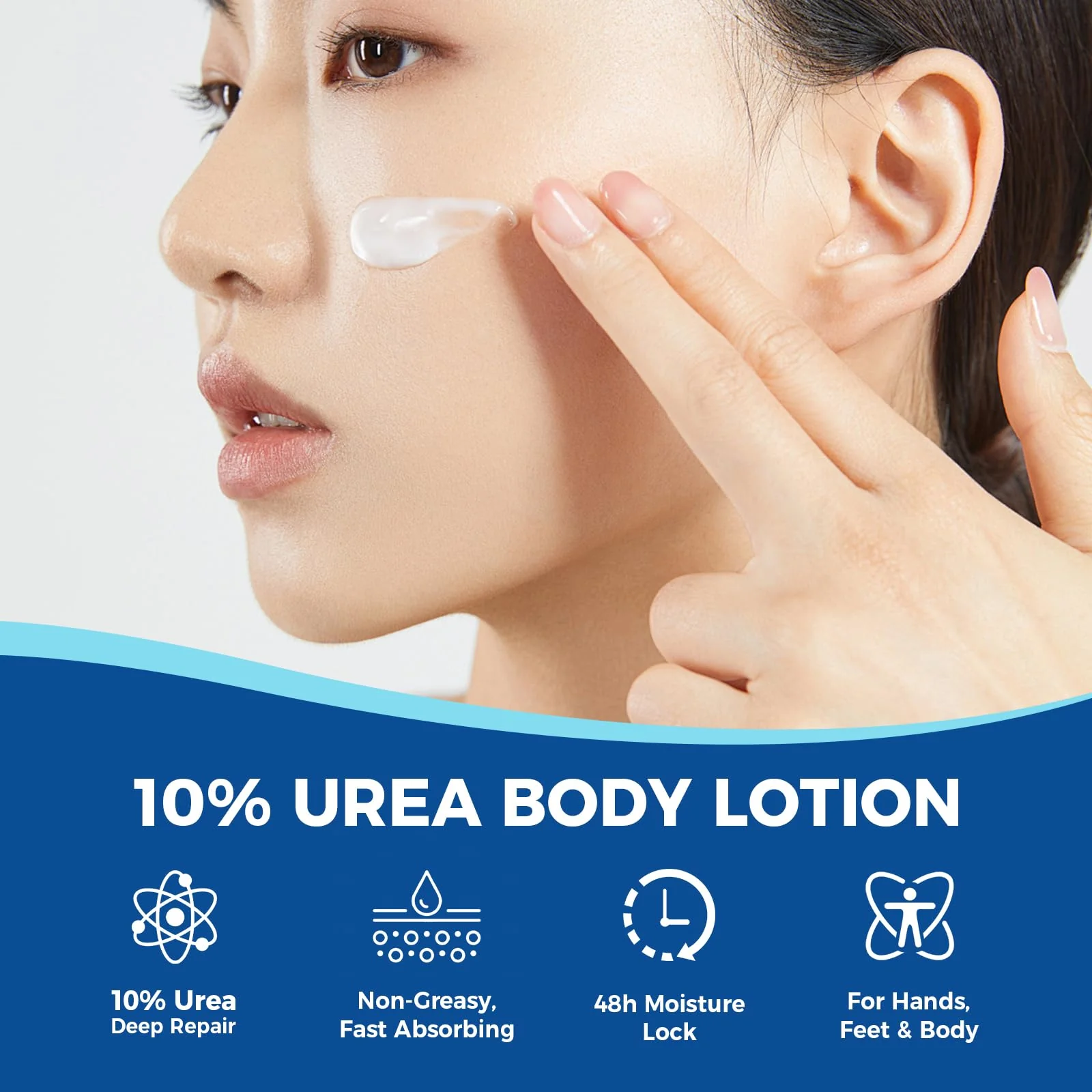 OUKEYA Urea Cream for Dry Chapped Skin with 10% Urea Deep Moisturizer Body Lotion, Softens & Soothes Hands Elbows Feet Hydrates Locks in Moisture, Fast Absorbing & Non-Greasy, 11.28 oz Large Capacity - Image 4