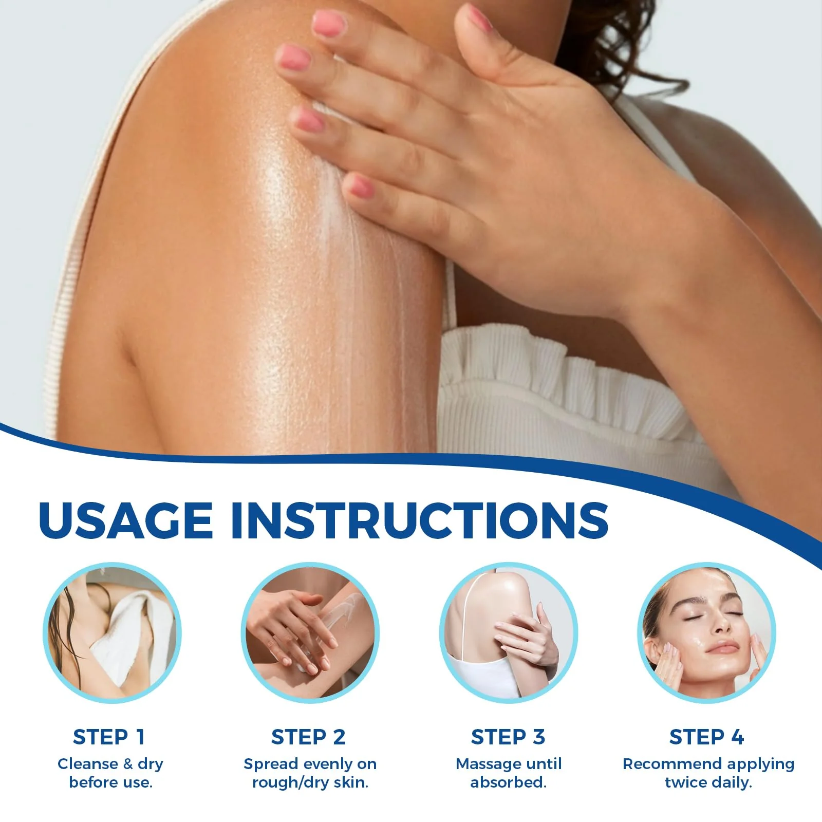 OUKEYA Urea Cream for Dry Chapped Skin with 10% Urea Deep Moisturizer Body Lotion, Softens & Soothes Hands Elbows Feet Hydrates Locks in Moisture, Fast Absorbing & Non-Greasy, 11.28 oz Large Capacity - Image 5