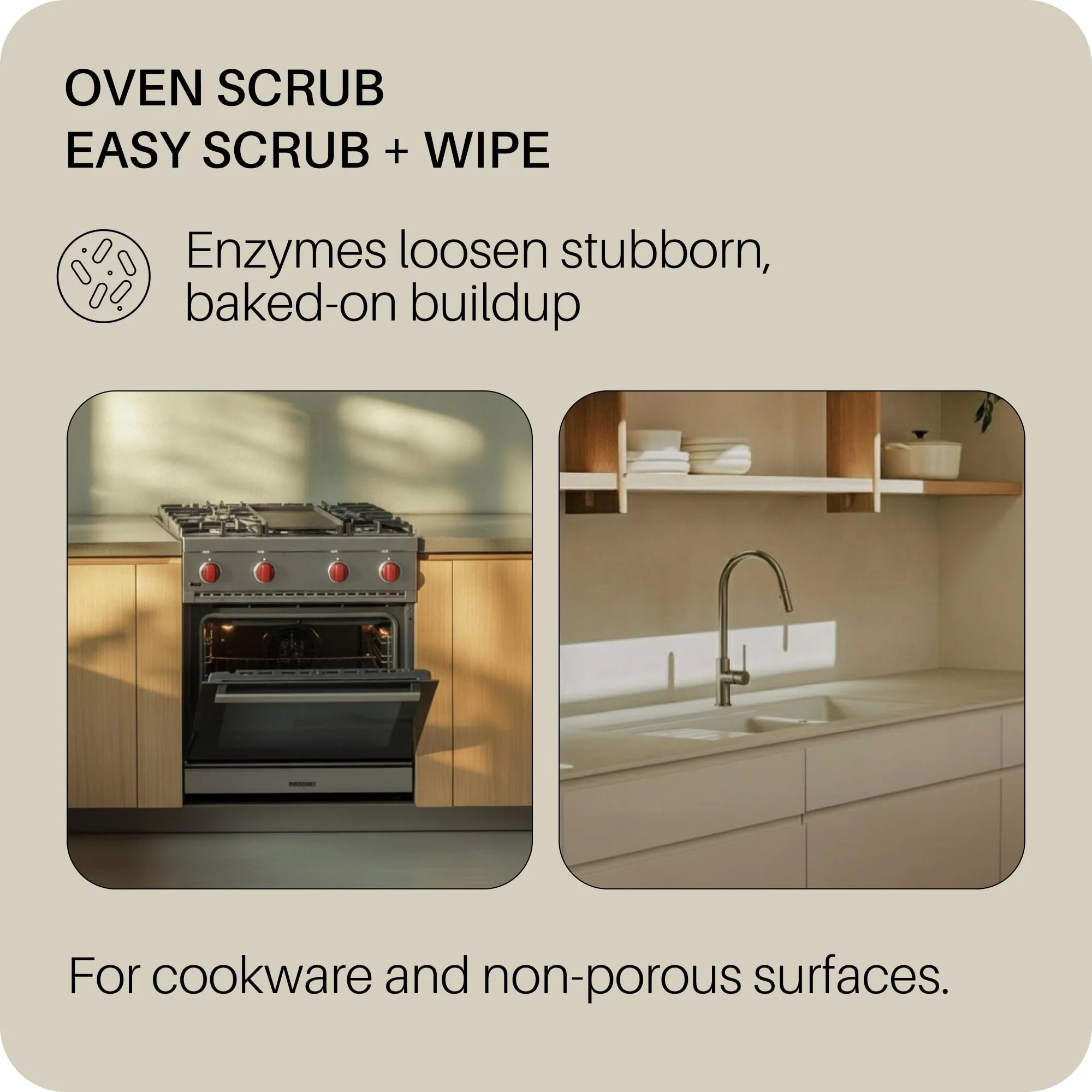 Oven Cleaning Kit: Natural Oven Cleaner and Kitchen Cleaner | Heavy Duty Oven Cleaner & Oven Rack Cleaner Kit | Fume-free & Safe to Clean All Ovens (Unscented) | Refillable Plastic Jar & Bottle - Image 4