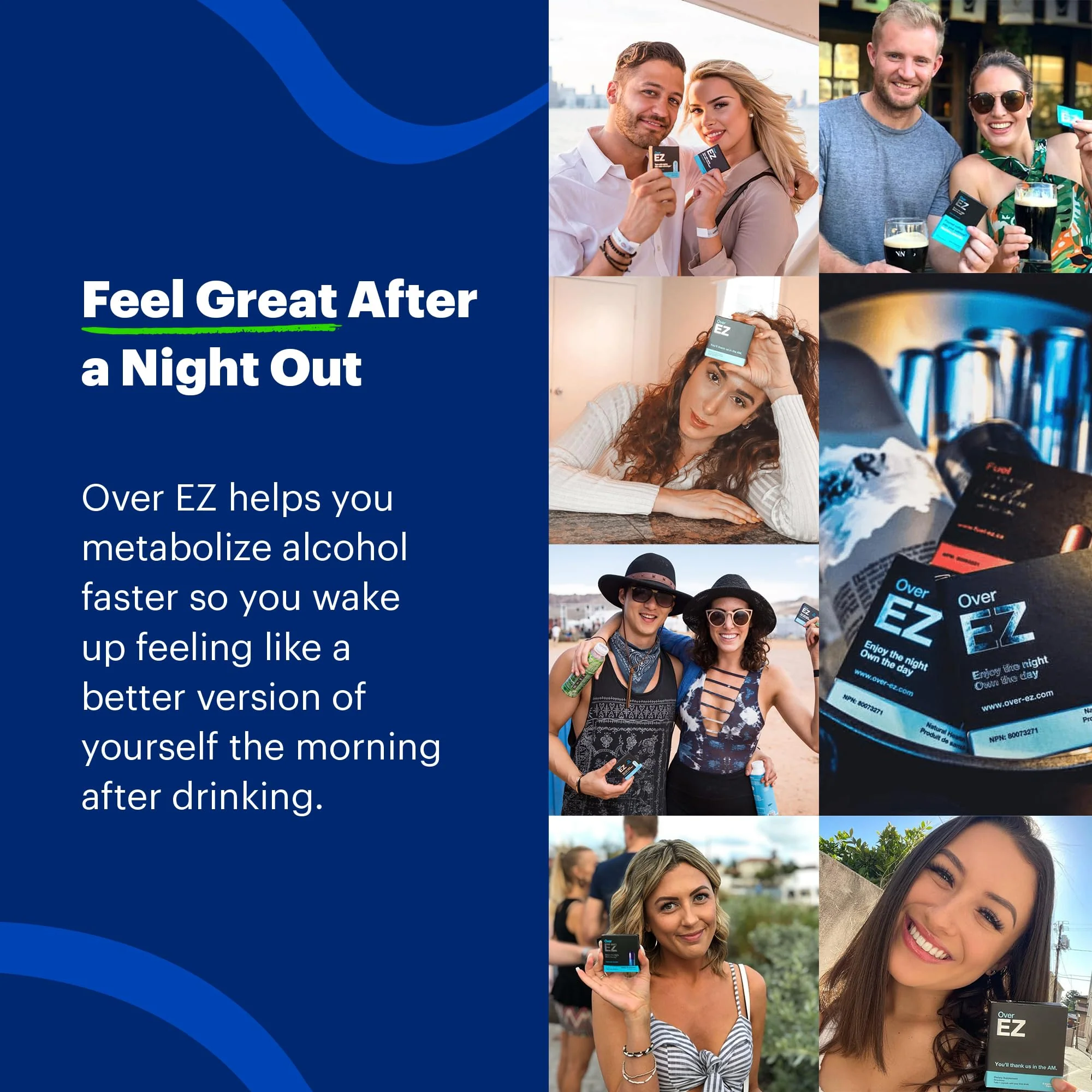OVER EZ Pre-Drink Supplement - [$1.30 x Serving] Party Recovery & Prevention Pills for a Night Out & Better Mornings, Milk Thistle, Amino Acids, Vitamin Bs (30 Servings) - Image 6