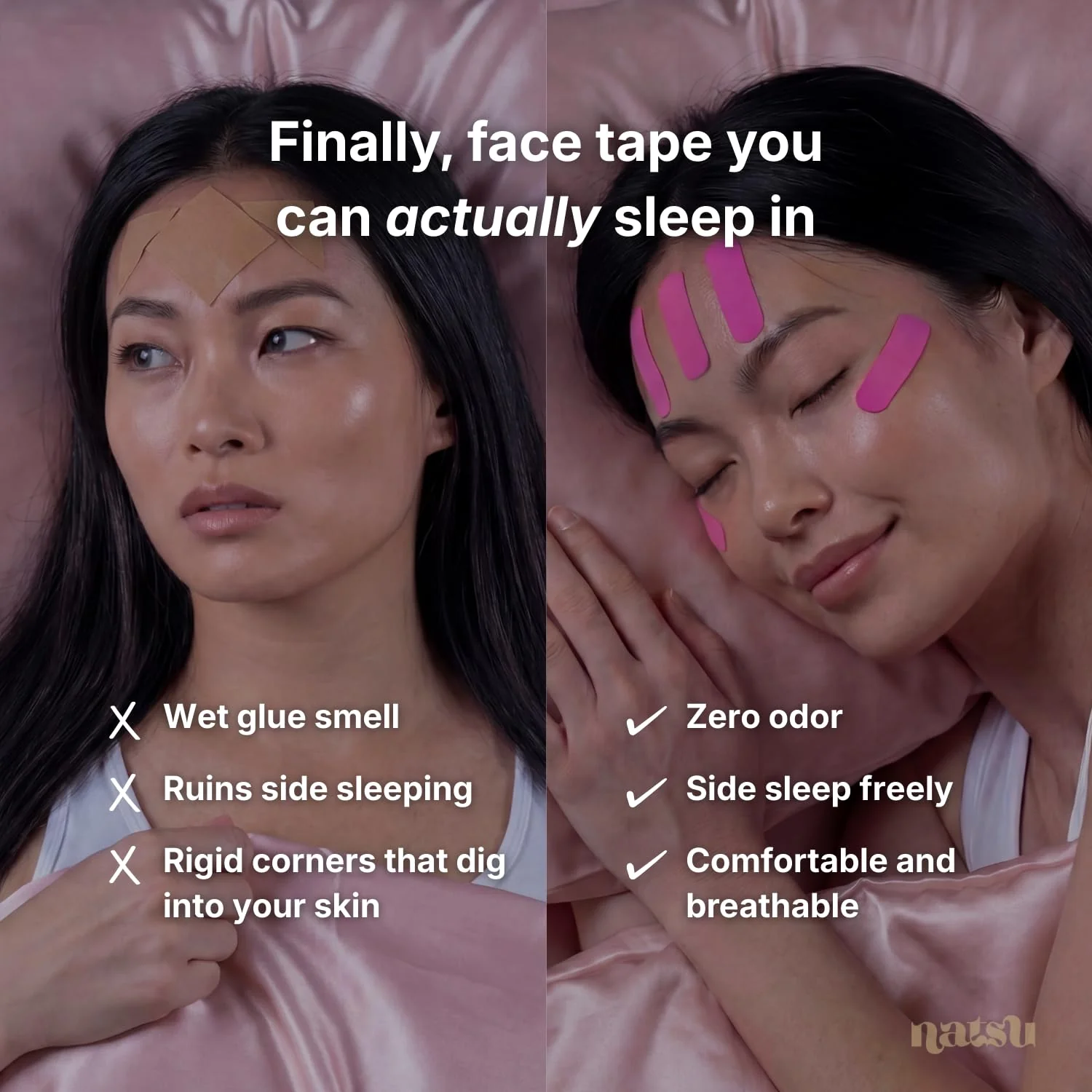 Overnight Anti Wrinkle Patches for Women - Japanese Face Tape for Forehead, Smile Lines - Pre-Cut Kinesiology Face Tape in 2 Sizes - Hypoallergenic, Skin Safe, Latex-Free - 1 Month Supply - Image 7