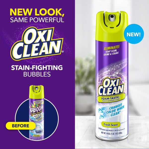 OxiClean Foam-Tastic Fresh Scent Bathroom Cleaner Twin Pack 2-19 oz. Aerosol Cans - Image 6