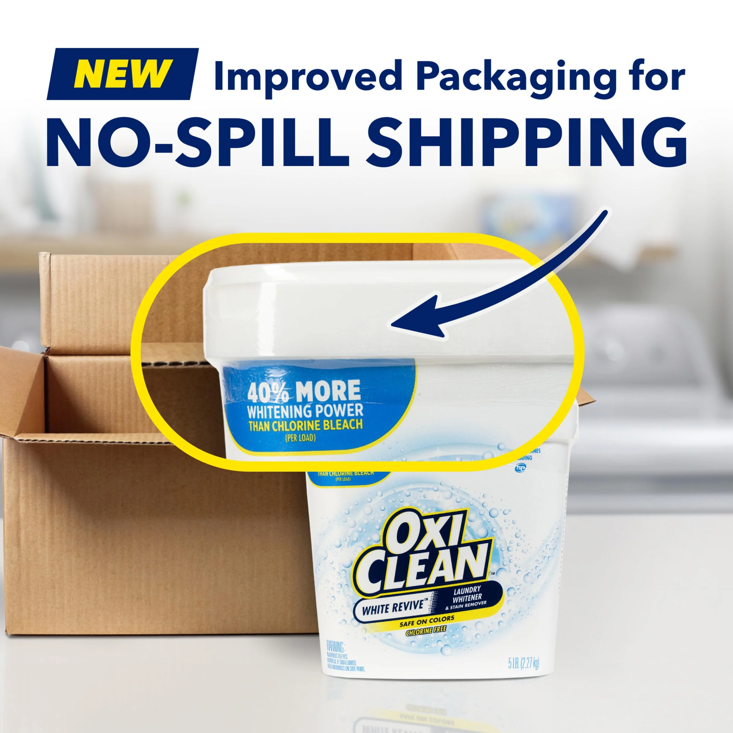 OxiClean White Revive Laundry Whitener and Stain Remover Powder, Alternative to Bleach for Laundry, 5 lb - Image 2