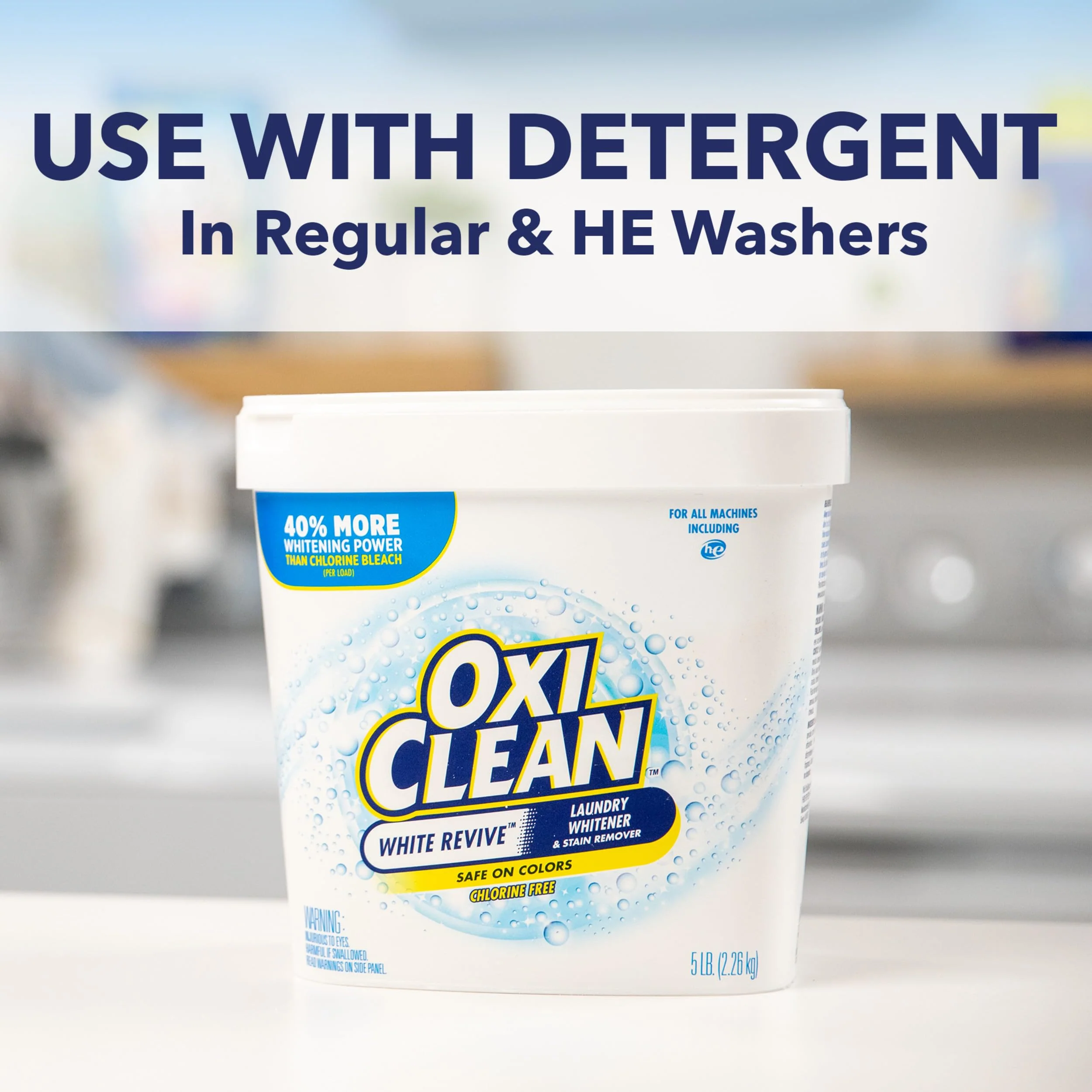 OxiClean White Revive Laundry Whitener and Stain Remover Powder, Alternative to Bleach for Laundry, 5 lb - Image 4