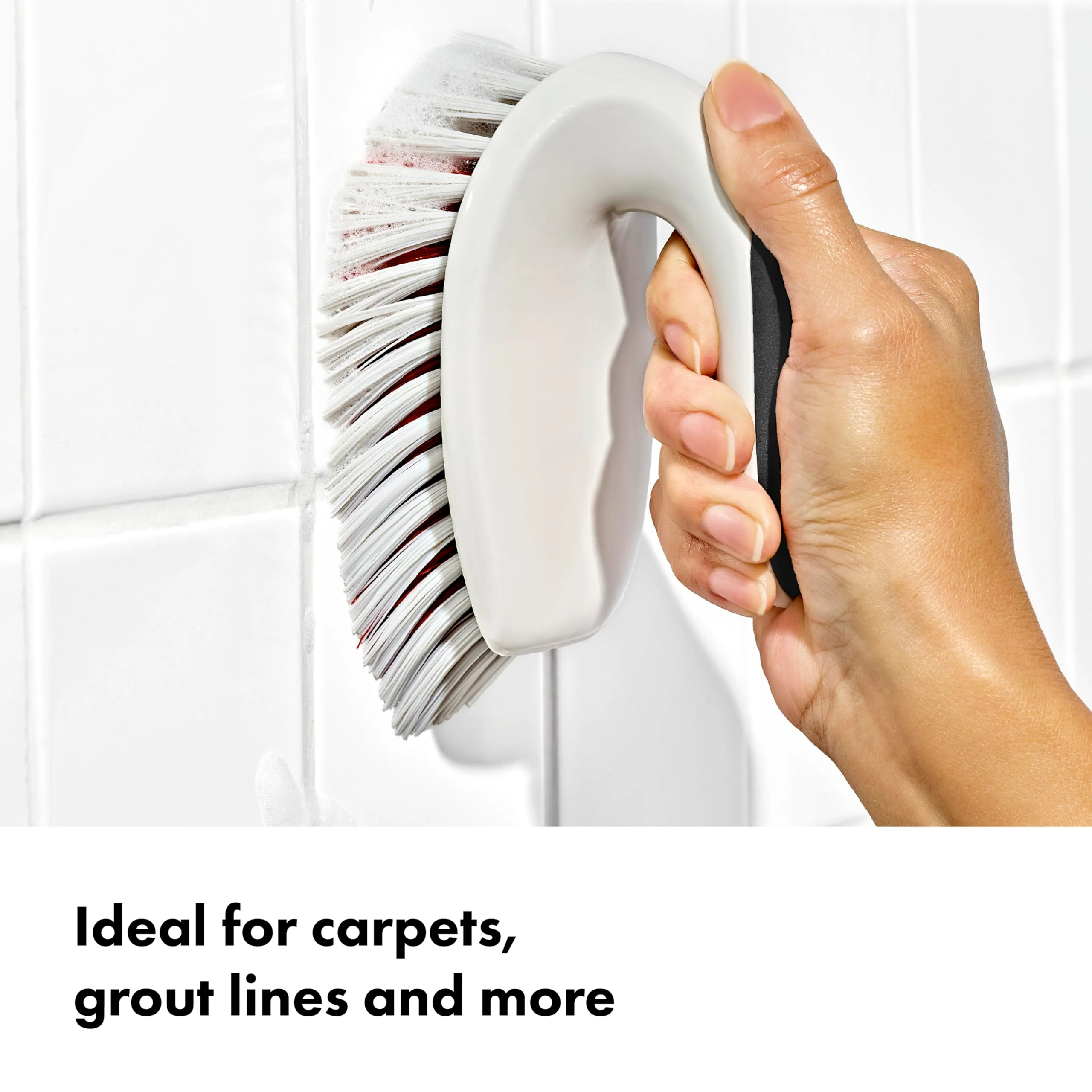 OXO Good Grips All-Purpose Scrub Brush – 2-Pack, Crevice Cleaning, Bathroom Cleaning, Scrub Brush with Handle, Brushes to Scrub Your Kitchen or bathrooms - Image 6