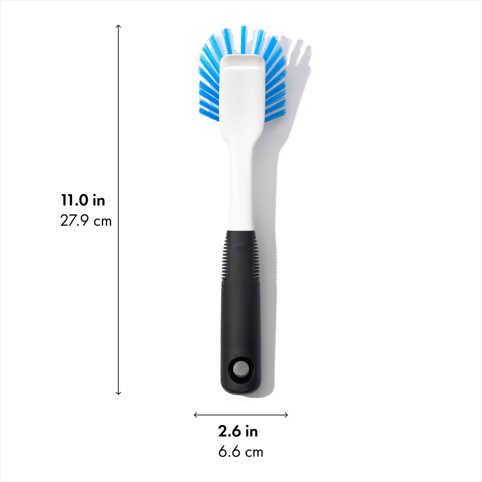 OXO Good Grips Dish Brush, Nylon Bristles with Built-in Scraper, Safe for Non-Stick Cookware, Non-Slip Handle, Dishwasher Safe - Image 7