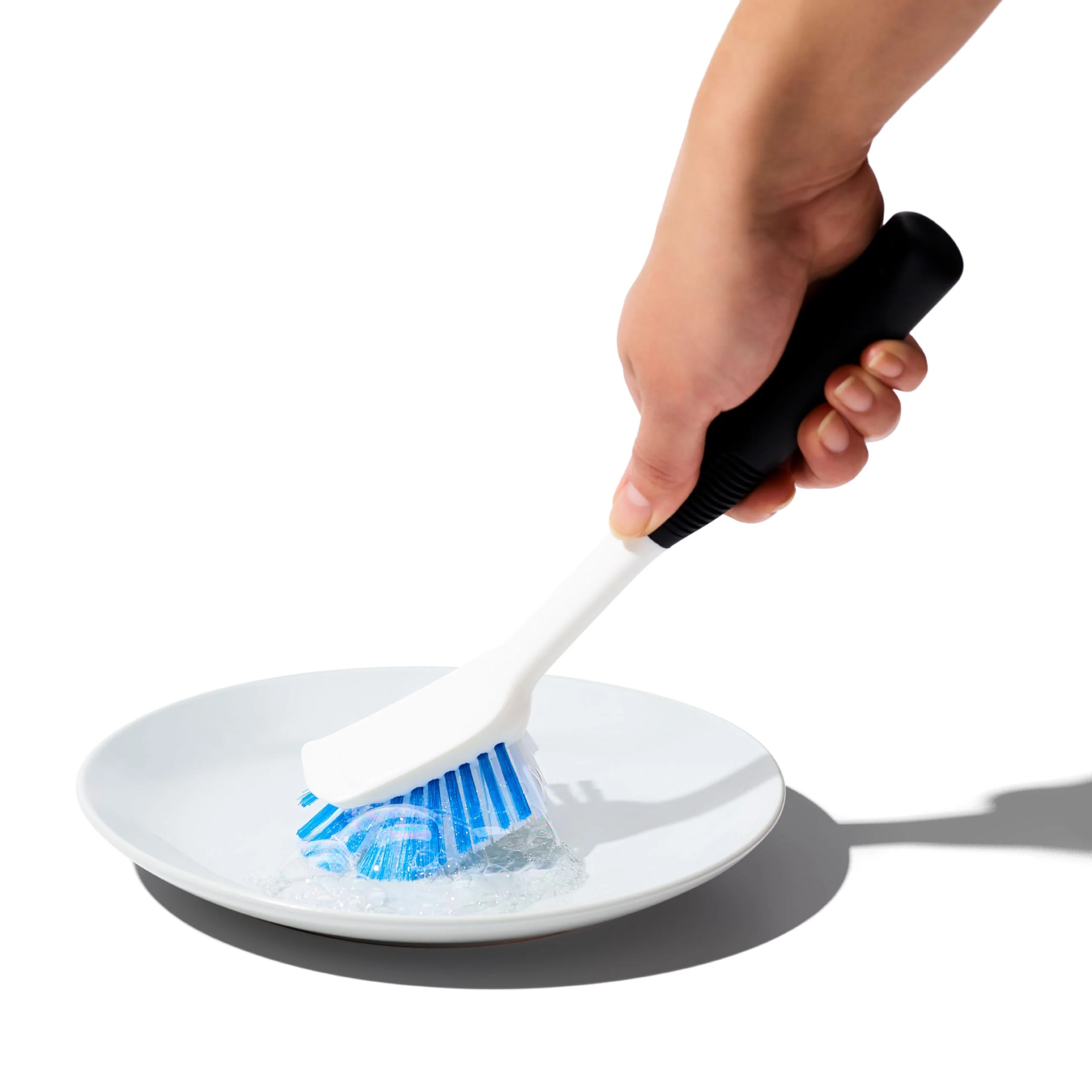 OXO Good Grips Dish Brush, Nylon Bristles with Built-in Scraper, Safe for Non-Stick Cookware, Non-Slip Handle, Dishwasher Safe - Image 8