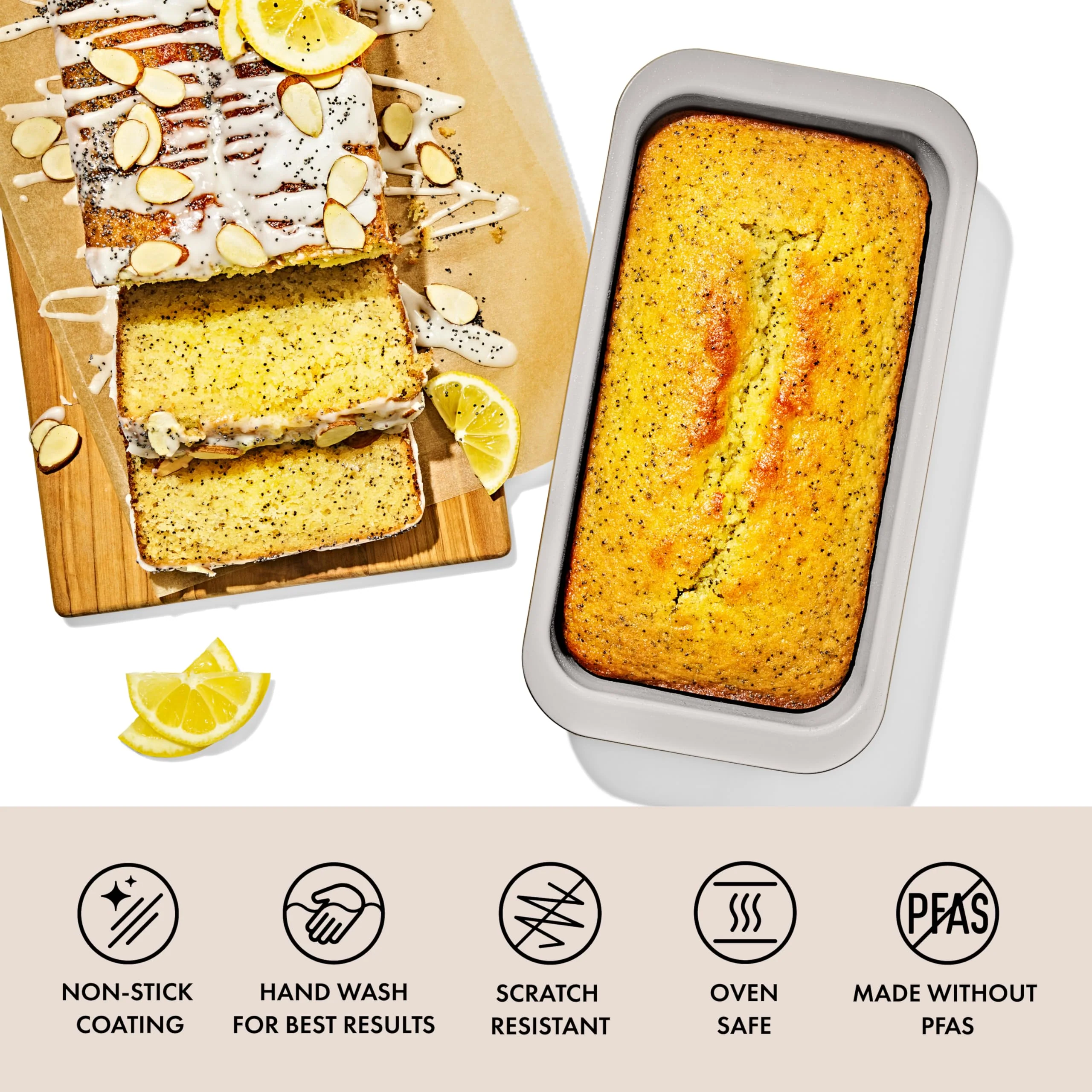 OXO Good Grips Non-Stick Pro Ceramic Coated Metal Bakeware 1Lb Loaf Pan – Biscuit - Image 7