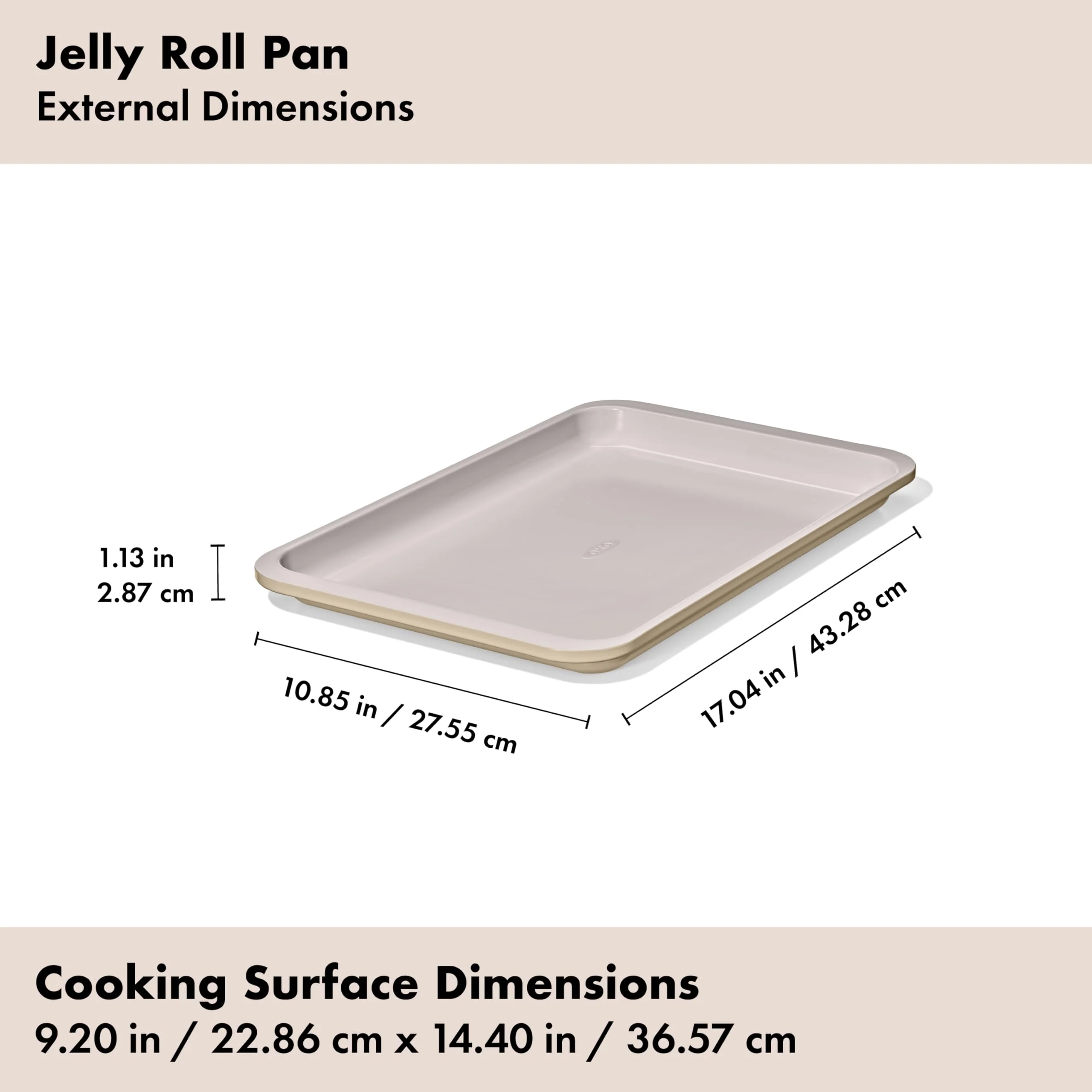 OXO Good Grips Non-Stick Pro Ceramic Coated Metal Bakeware 3-Piece Sheet Pan Set – Biscuit - Image 2