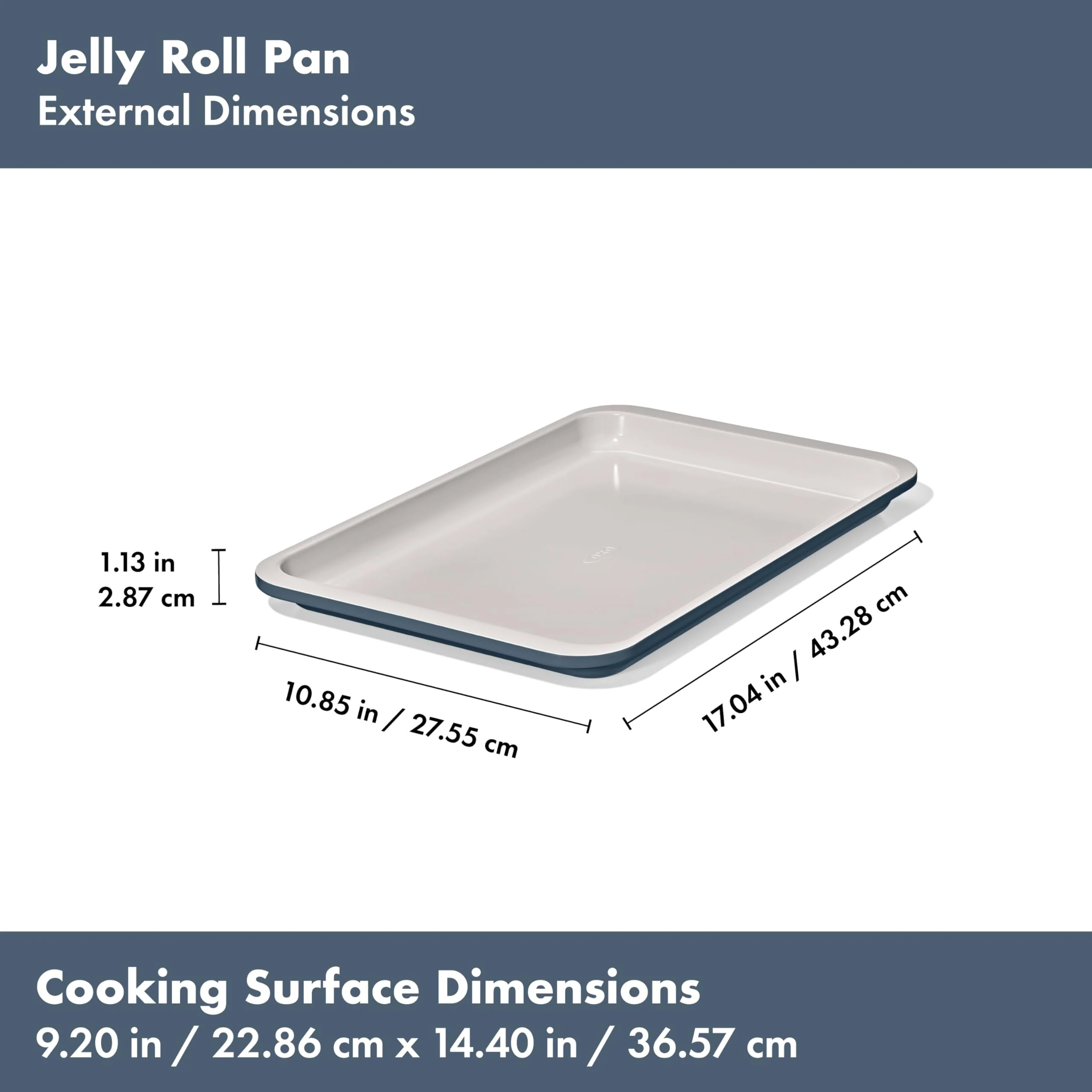 OXO Good Grips Non-Stick Pro Ceramic Coated Metal Bakeware 3-Piece Sheet Pan Set – Storm Blue - Image 2